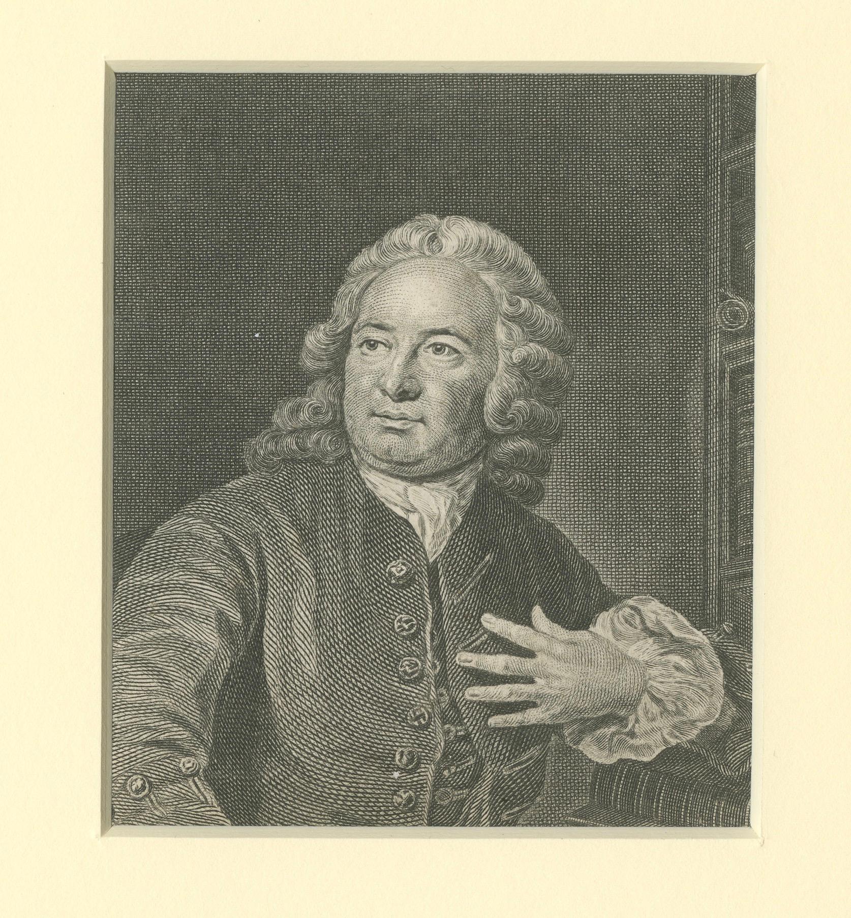 Archibald Bower - Grabado lineal del siglo XVIII de Thomas Holloway según Knapton en venta 1