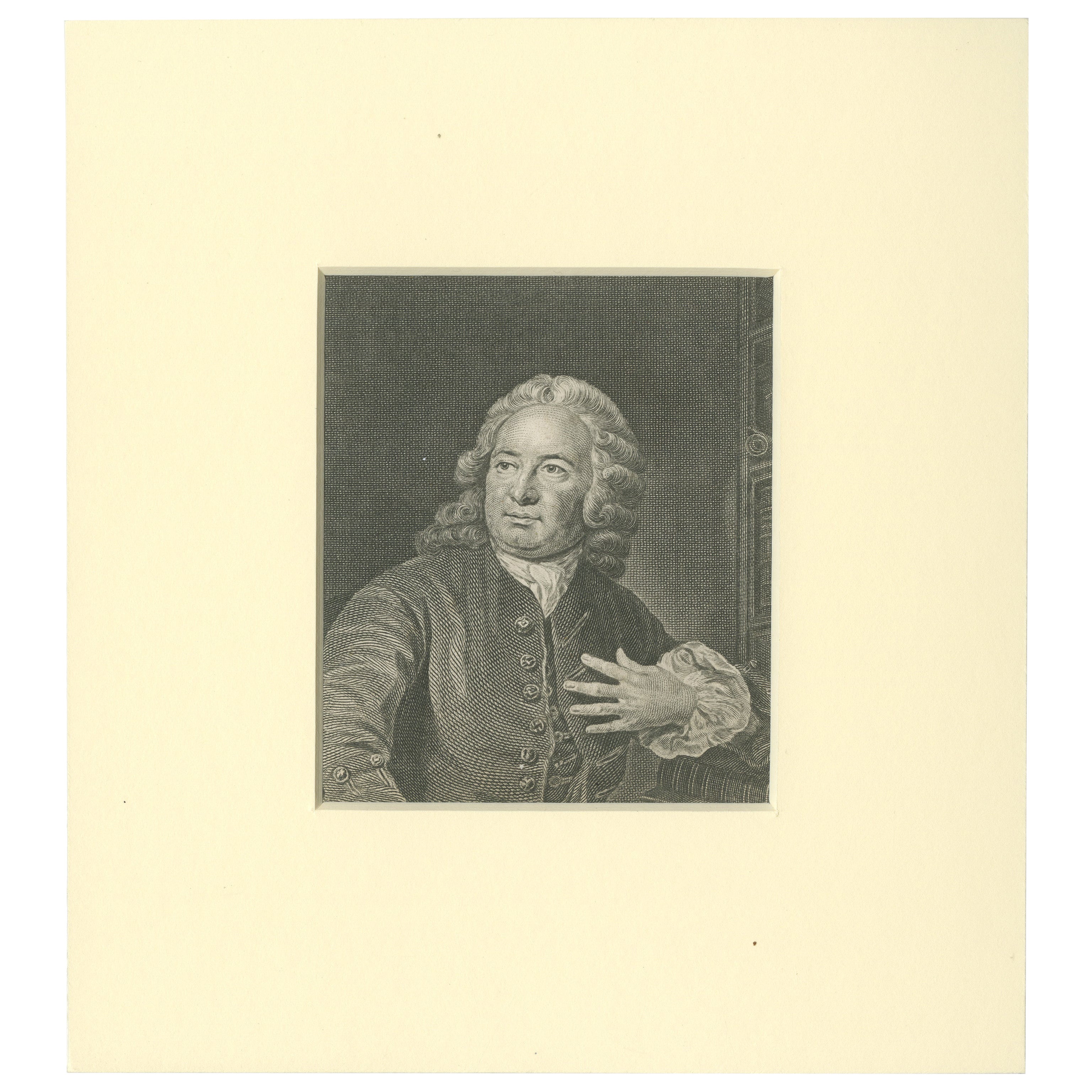 Archibald Bower - Grabado lineal del siglo XVIII de Thomas Holloway según Knapton en venta