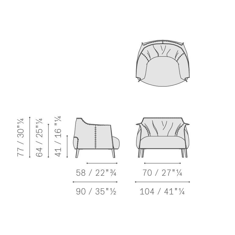 Archibald Gran Comfort fauteuil en cuir véritable Pelle Safari Elefante gris Neuf - En vente à New York, NY