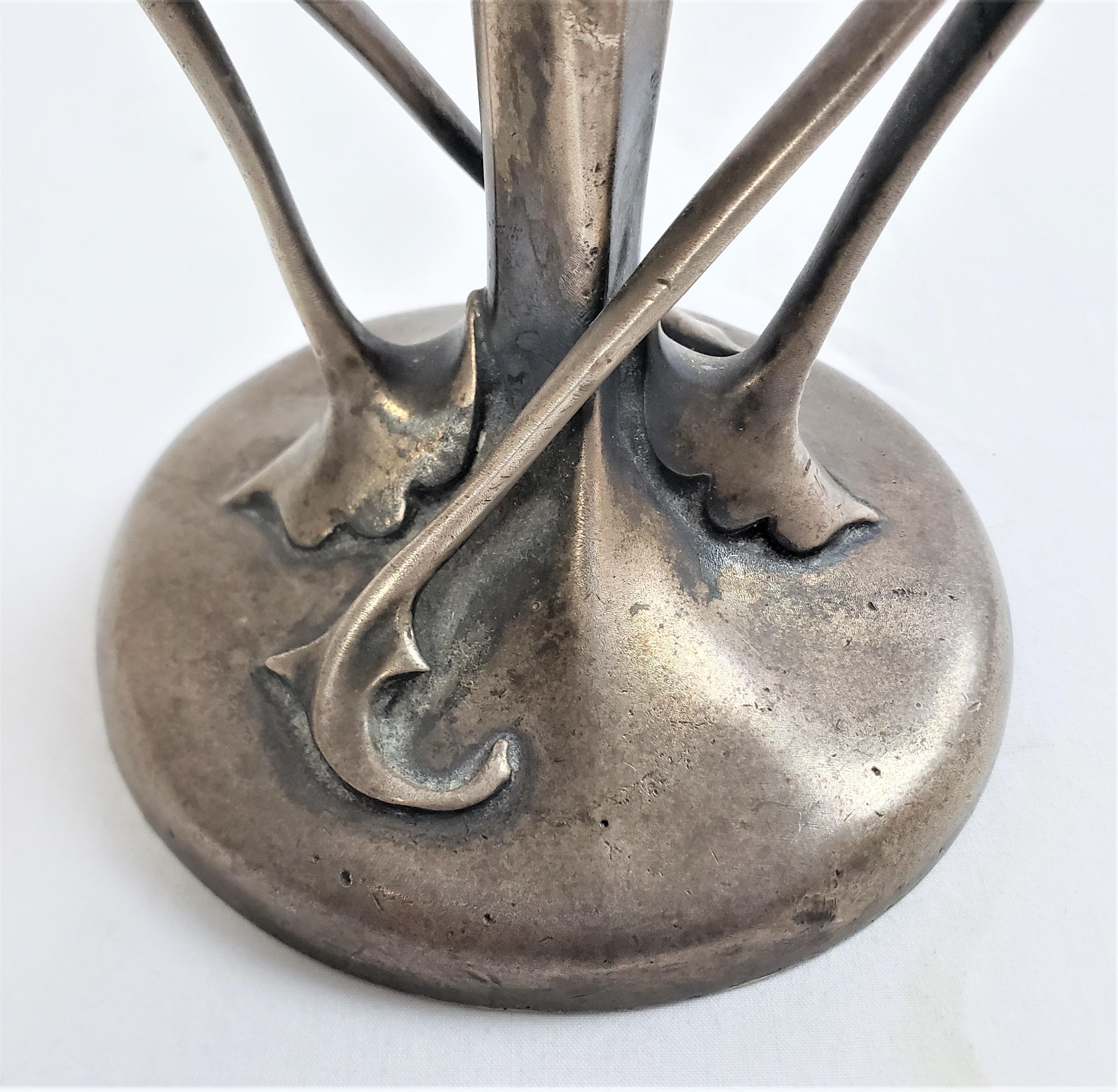 Archibald Knox Attributed Antique Art Nouveau Pewter Vase with Naturalistic Form 7