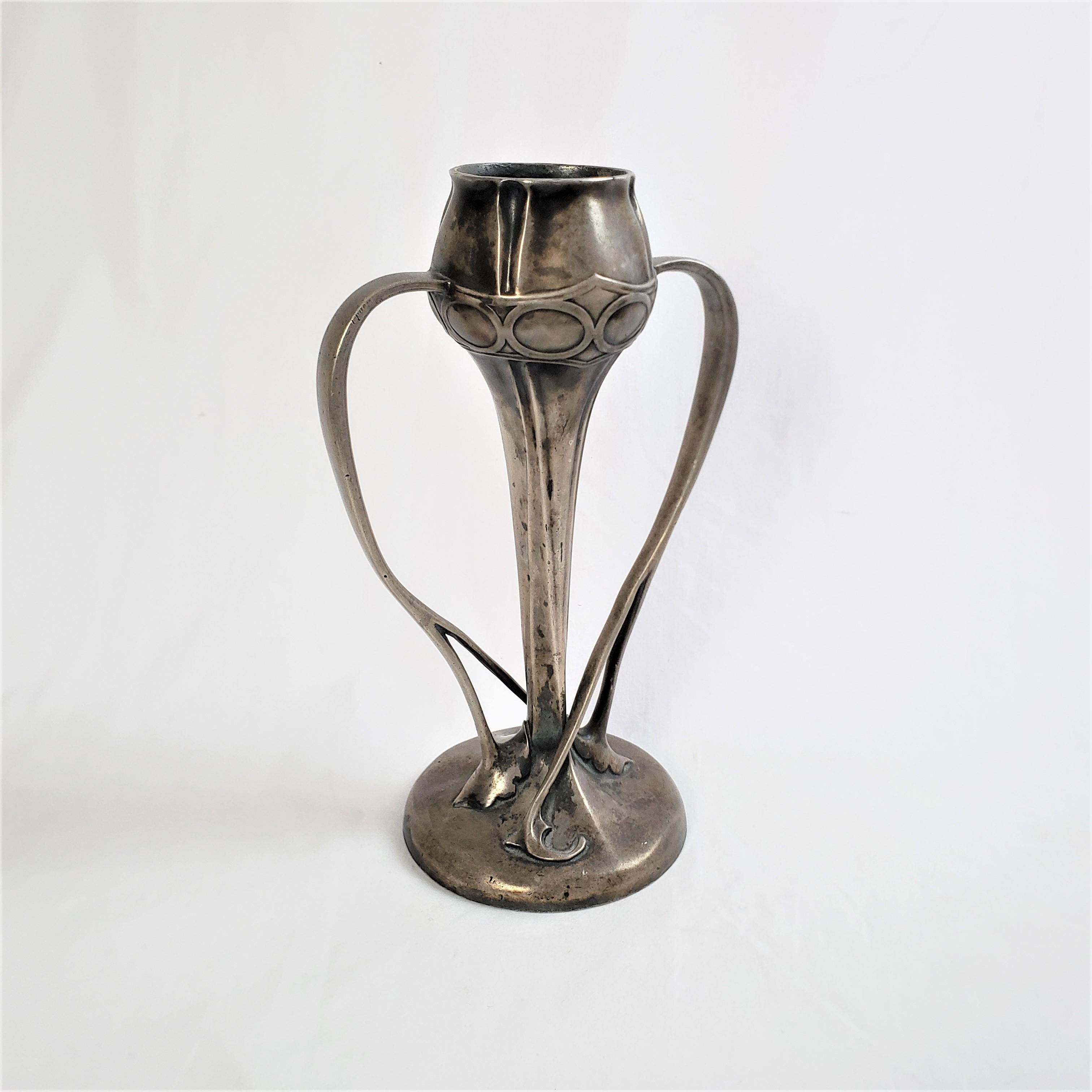 Scottish Archibald Knox Attributed Antique Art Nouveau Pewter Vase with Naturalistic Form