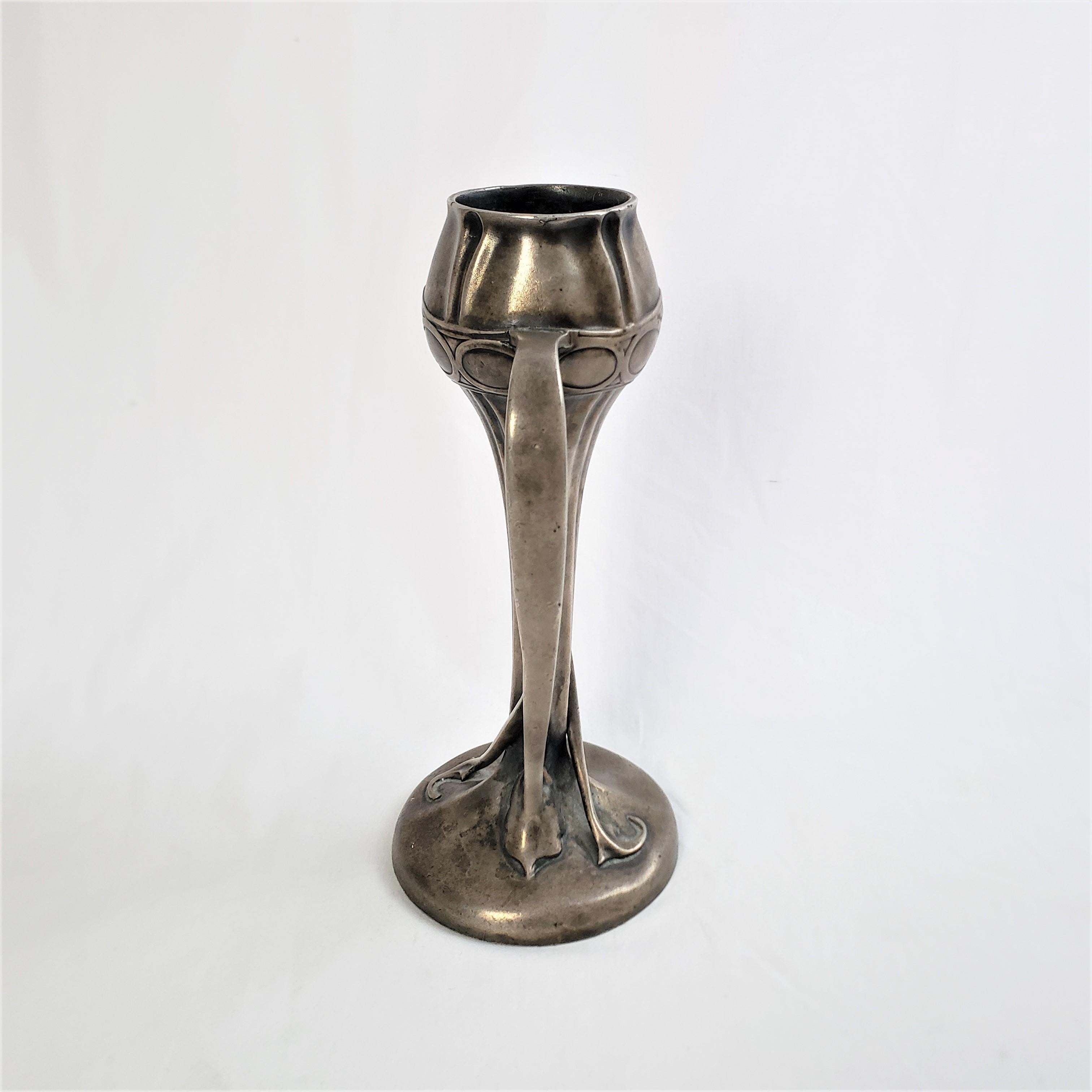 20th Century Archibald Knox Attributed Antique Art Nouveau Pewter Vase with Naturalistic Form