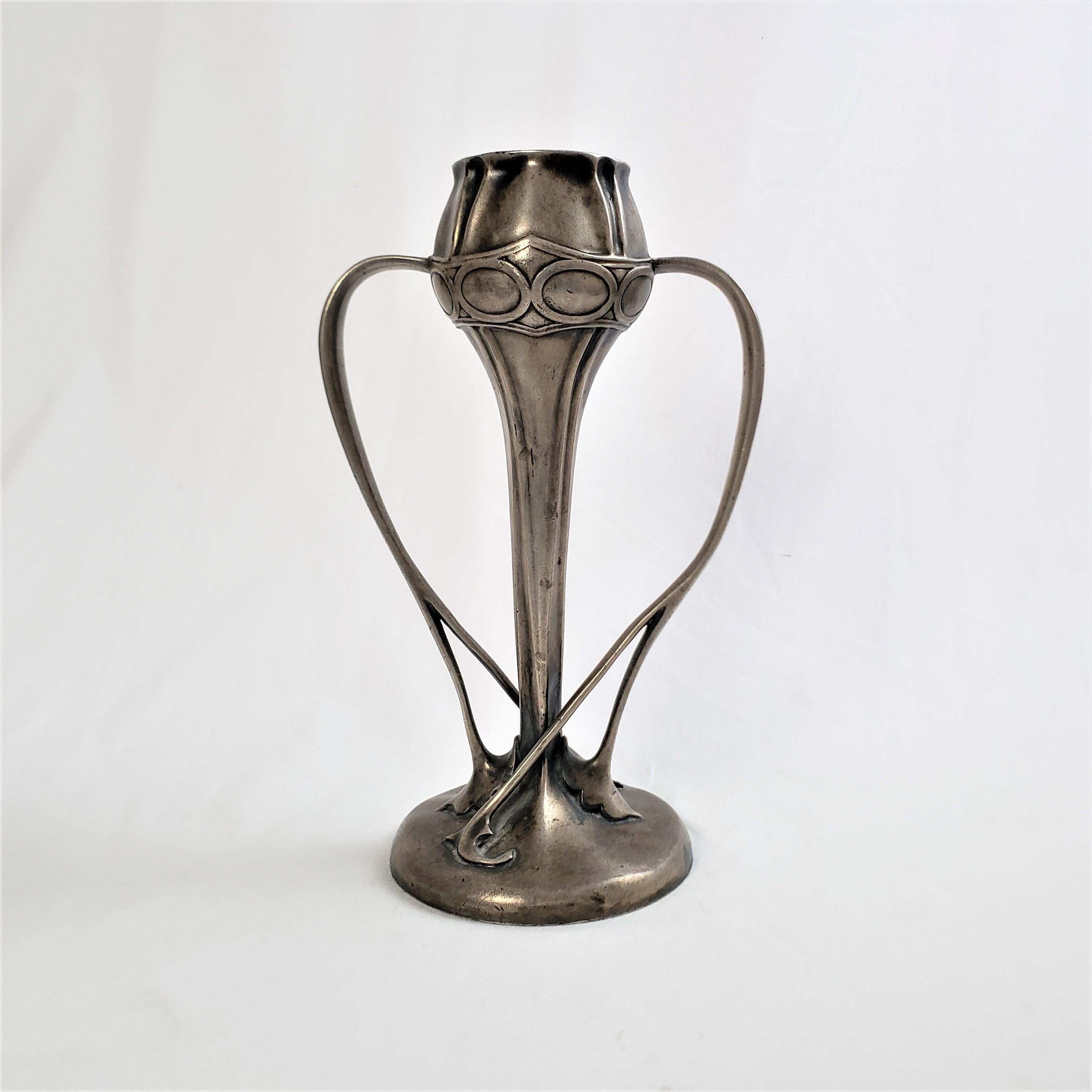 Archibald Knox Attributed Antique Art Nouveau Pewter Vase with Naturalistic Form 1