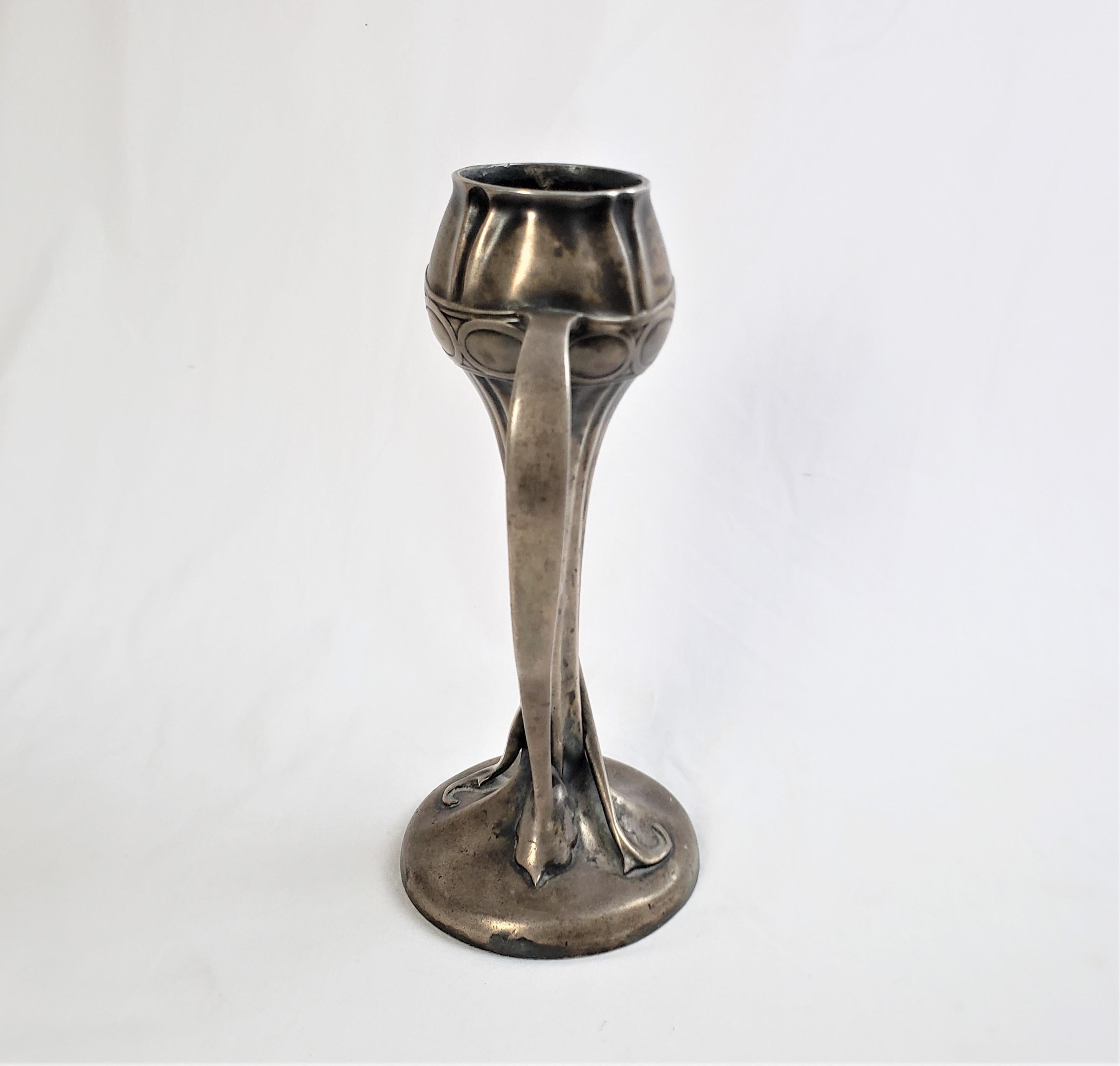 Archibald Knox Attributed Antique Art Nouveau Pewter Vase with Naturalistic Form 3
