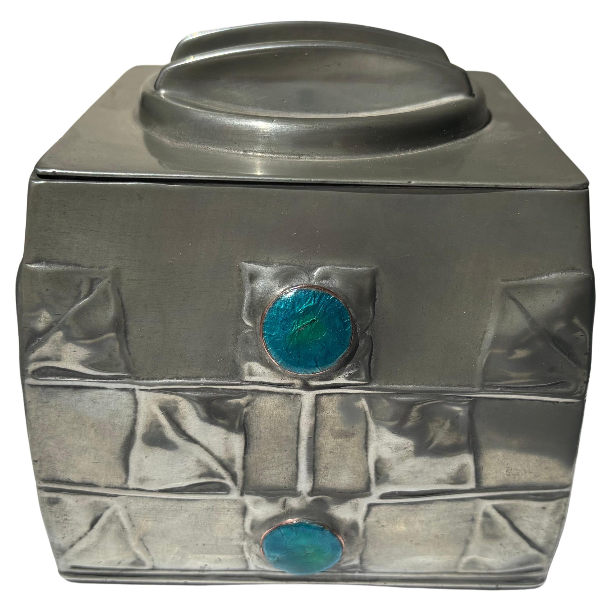 Archibald Knox for Liberty & Co box in Pewter and enamel # 0194