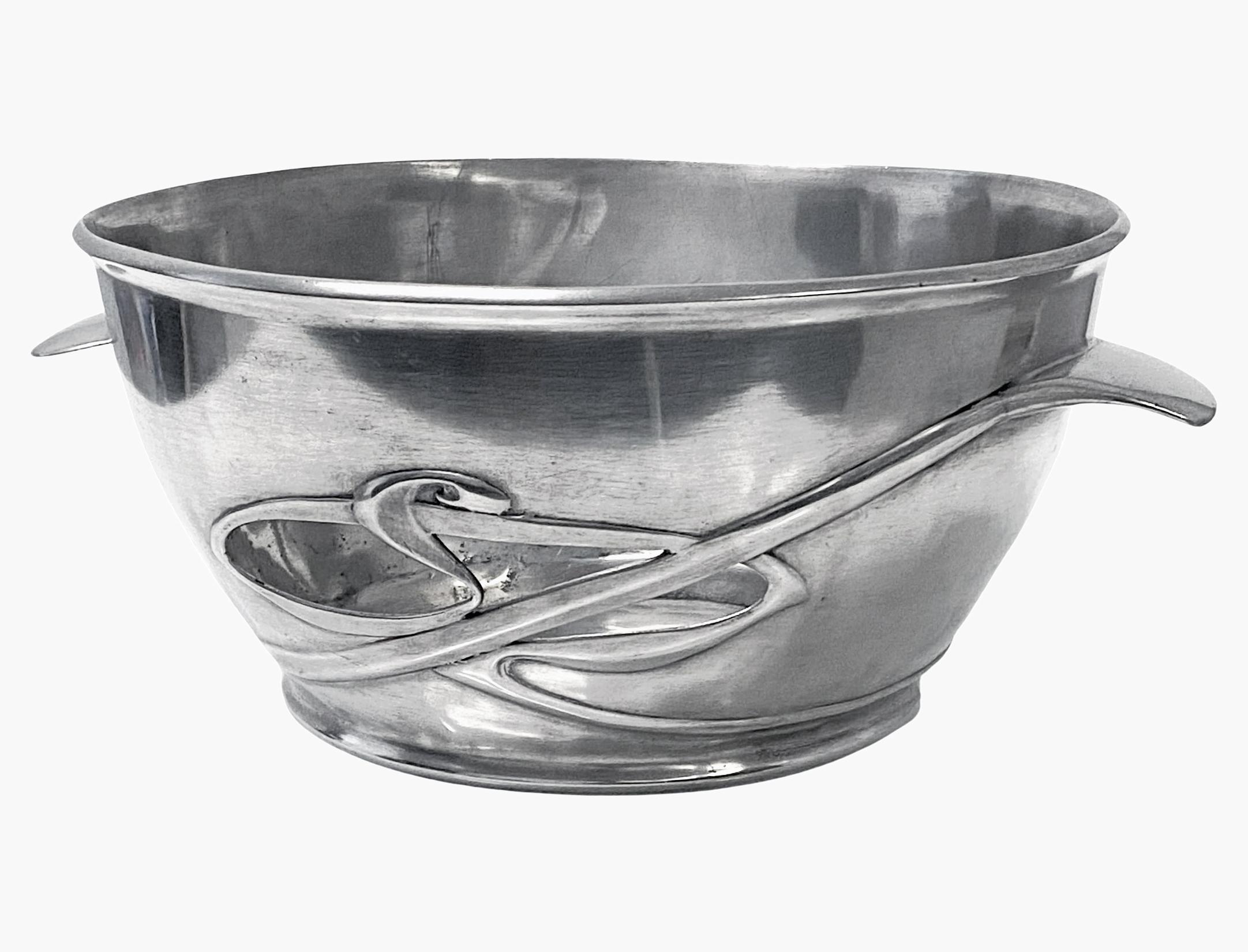 Pewter Archibald Knox for Liberty & Co large Fruit Bowl C.1905 For Sale