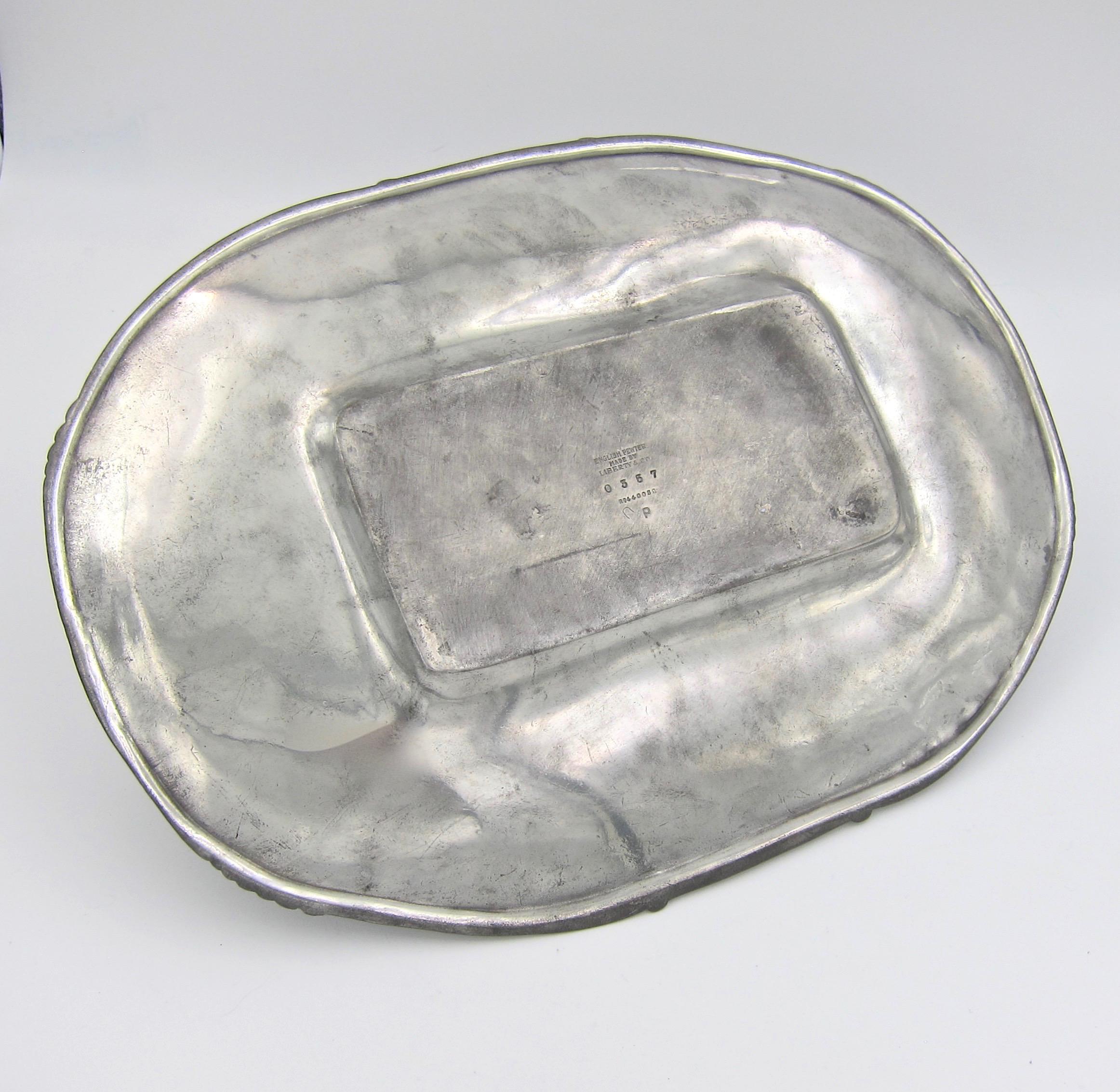 20th Century Archibald Knox for Liberty & Co Pewter and Blue Enamel Cake Tray, 1902-1905