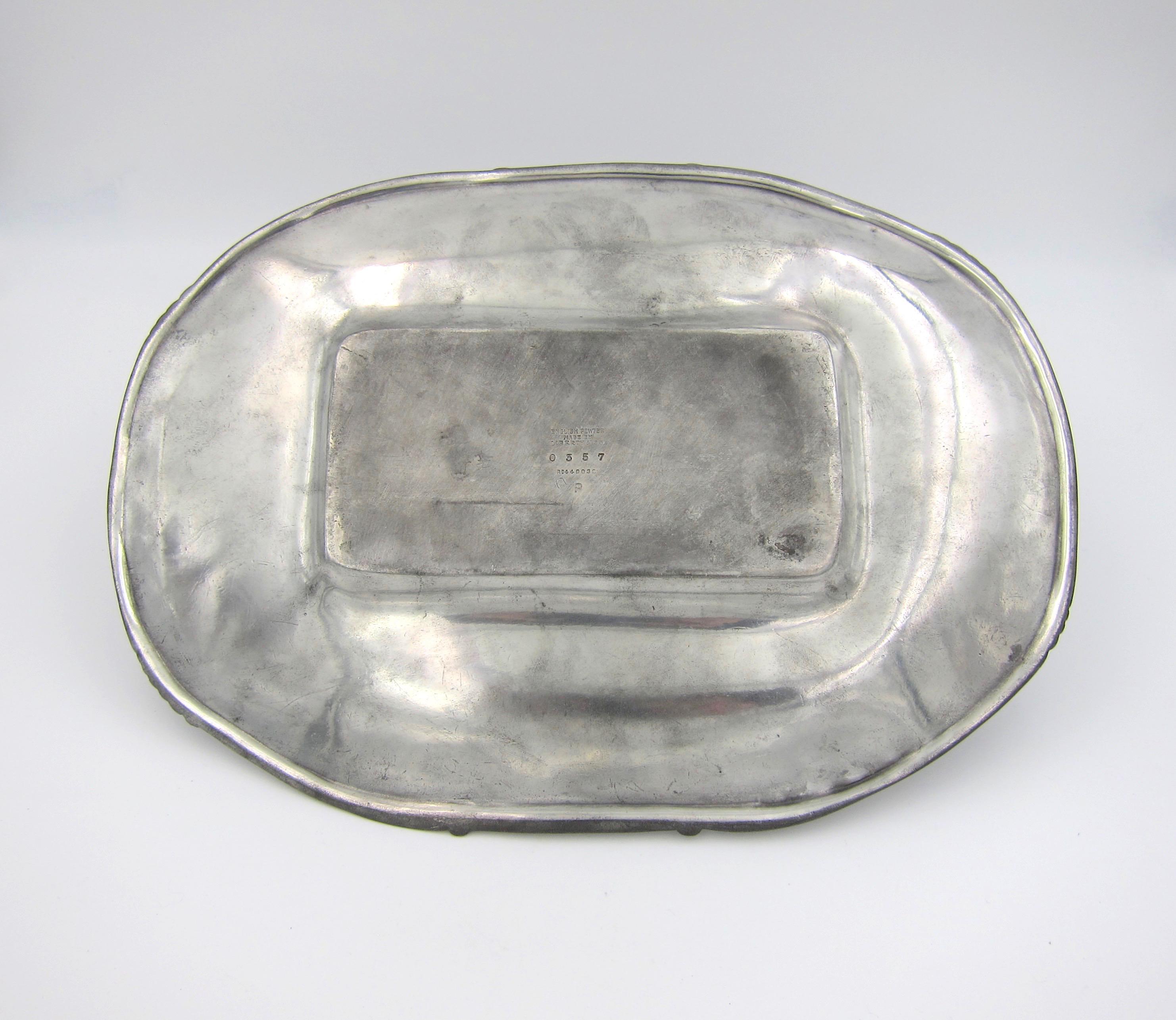 Archibald Knox for Liberty & Co Pewter and Blue Enamel Cake Tray, 1902-1905 3