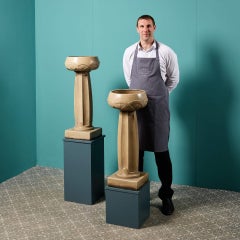 Archibald Knox for Liberty’s Pair of Art Nouveau Glazed Pedestal Urns