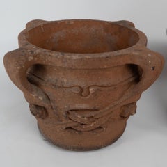 Archibald Knox. Liberty & Co. A rare & original pair of terracotta Olaf planters