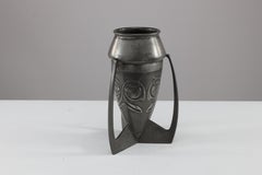 Archibald Knox Liberty & Co English Pewter 0226 An Embossed Pewter Rocket Vase