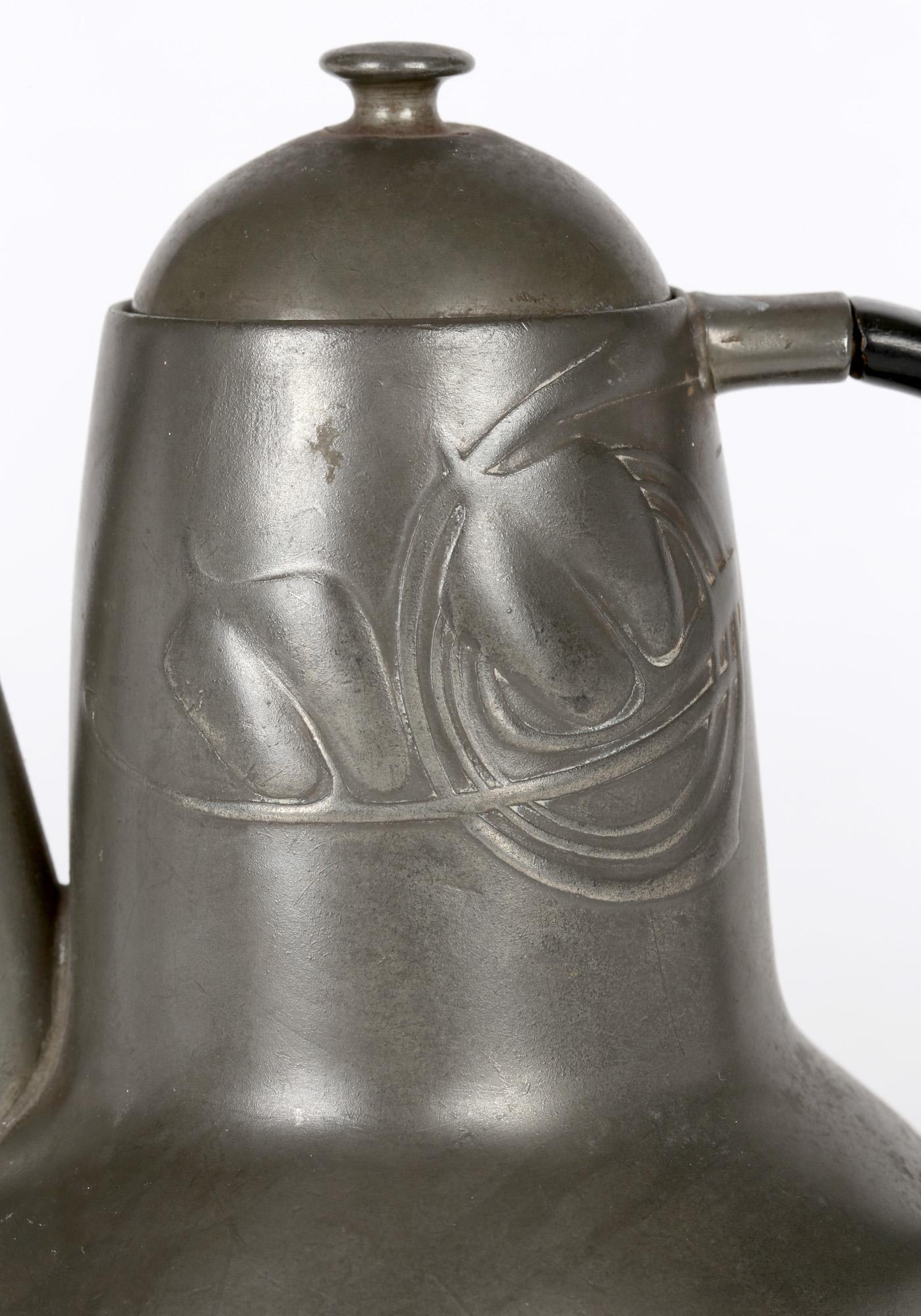 Archibald Knox Tudric Art Nouveau Coffee Pot For Liberty & Co For Sale 2