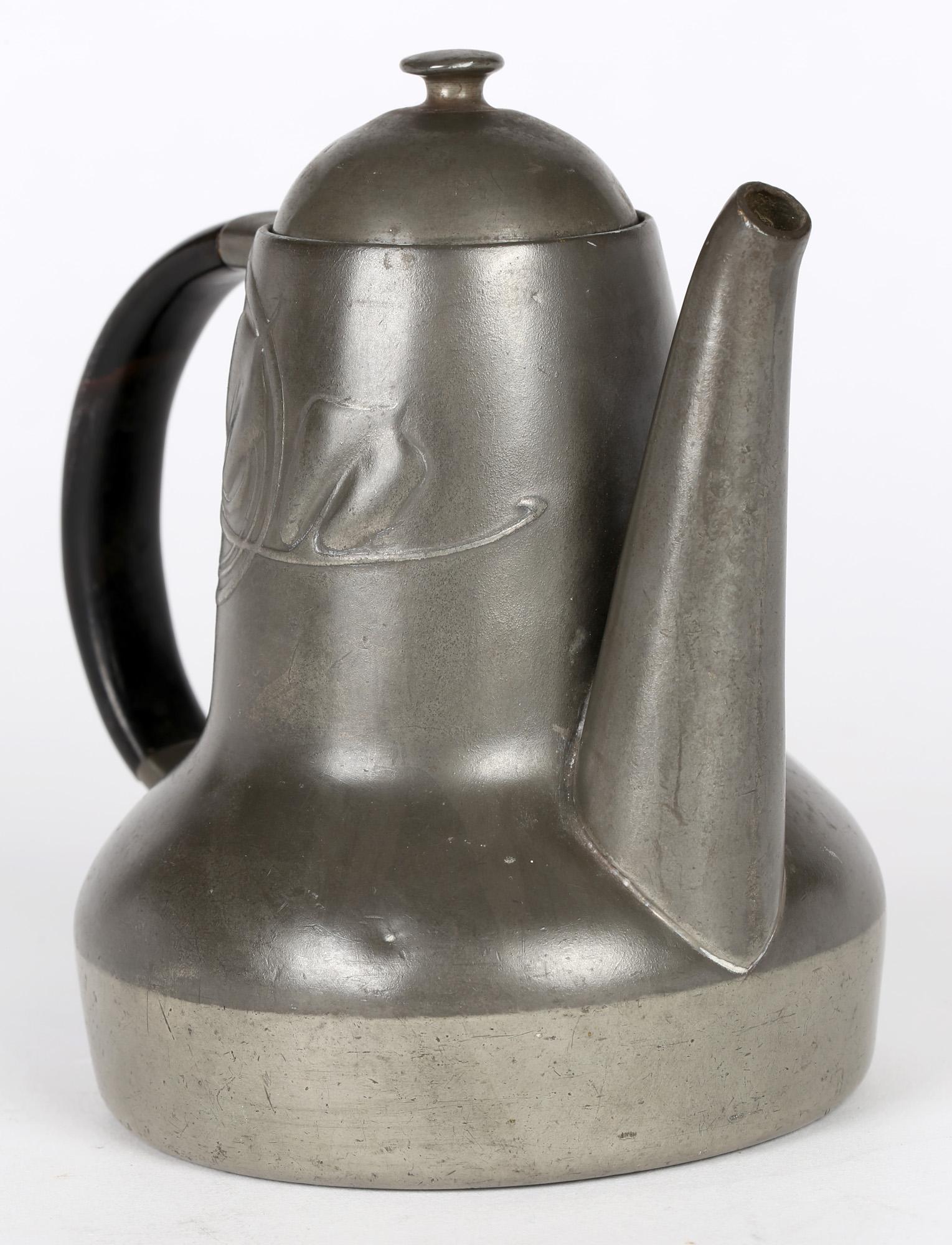 Archibald Knox Tudric Art Nouveau Coffee Pot For Liberty & Co For Sale 3