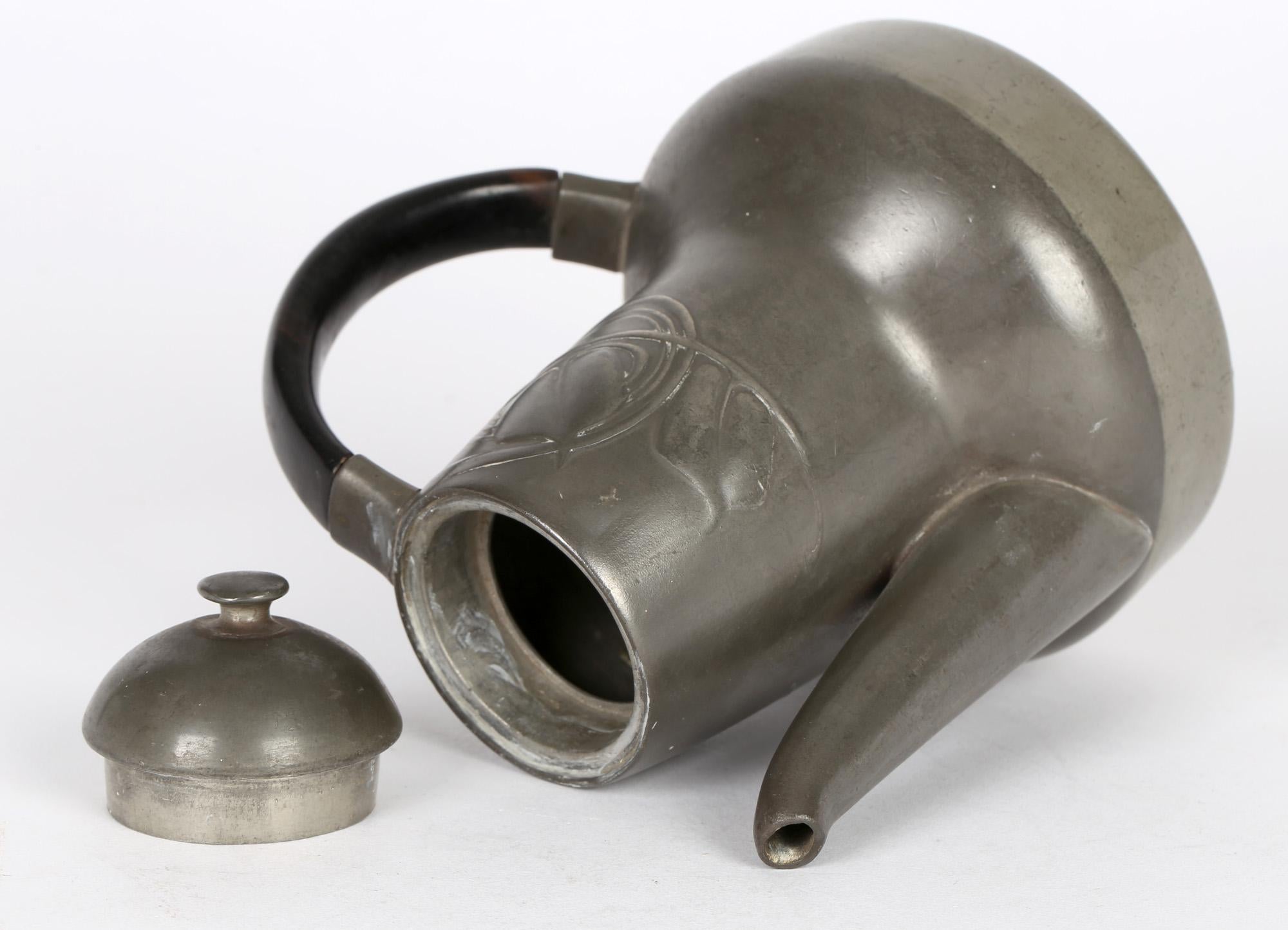 Archibald Knox Tudric Art Nouveau Coffee Pot For Liberty & Co For Sale 4