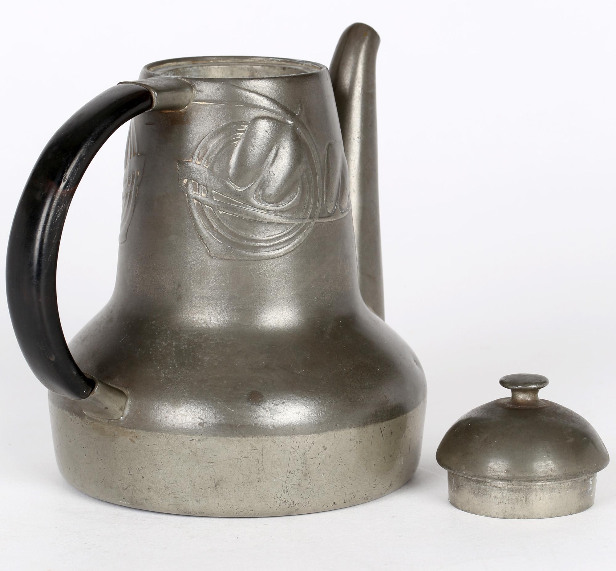 Archibald Knox Tudric Art Nouveau Coffee Pot For Liberty & Co For Sale 5