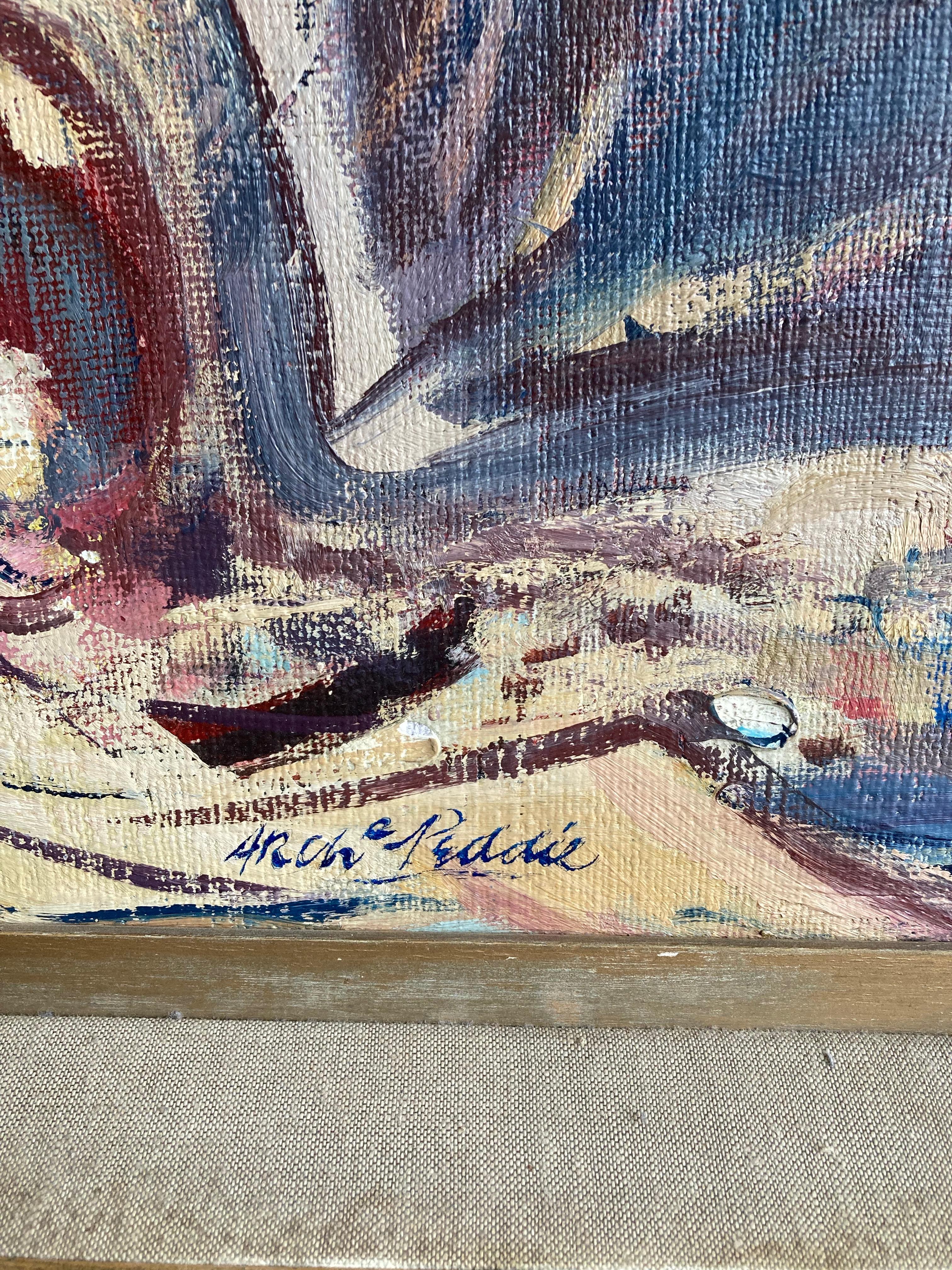 Archibald Peddie, Scottish expressionist, Large Mediterranean harbour view 7