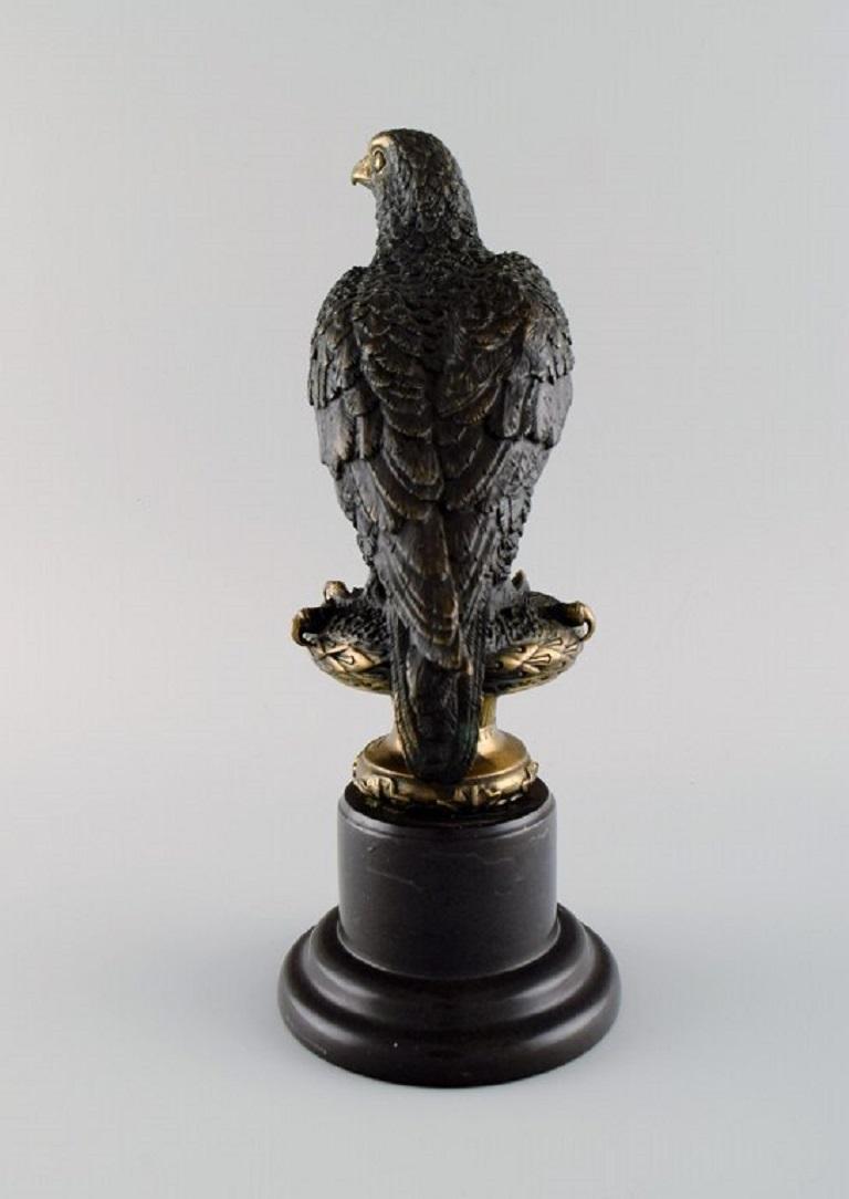 Scottish Archibald Thorburn, Scotland, Bird of Prey in Solid Bronze For Sale