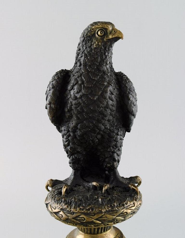 Archibald Thorburn, Scotland, Bird of Prey in Solid Bronze In Excellent Condition For Sale In Copenhagen, DK