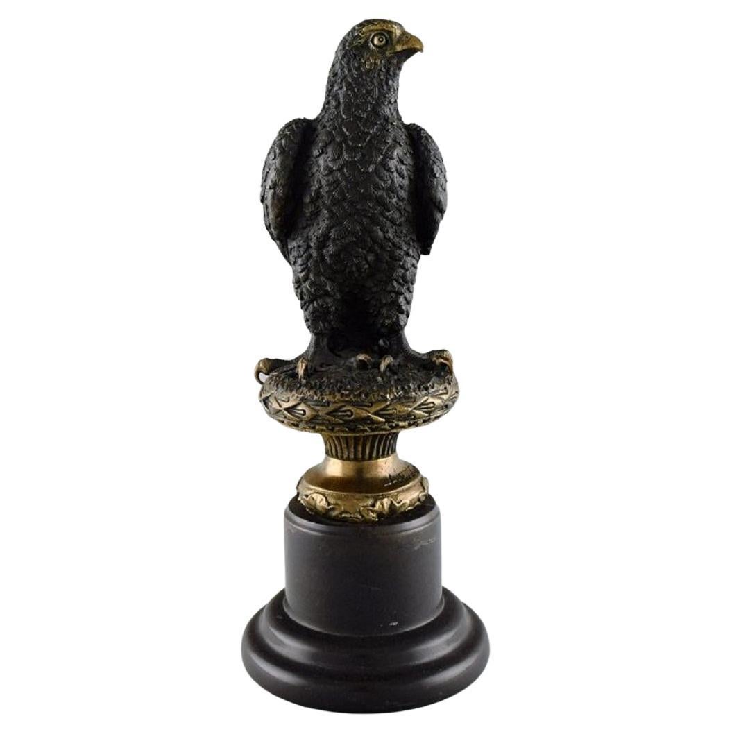 Archibald Thorburn, Scotland, Bird of Prey in Solid Bronze For Sale