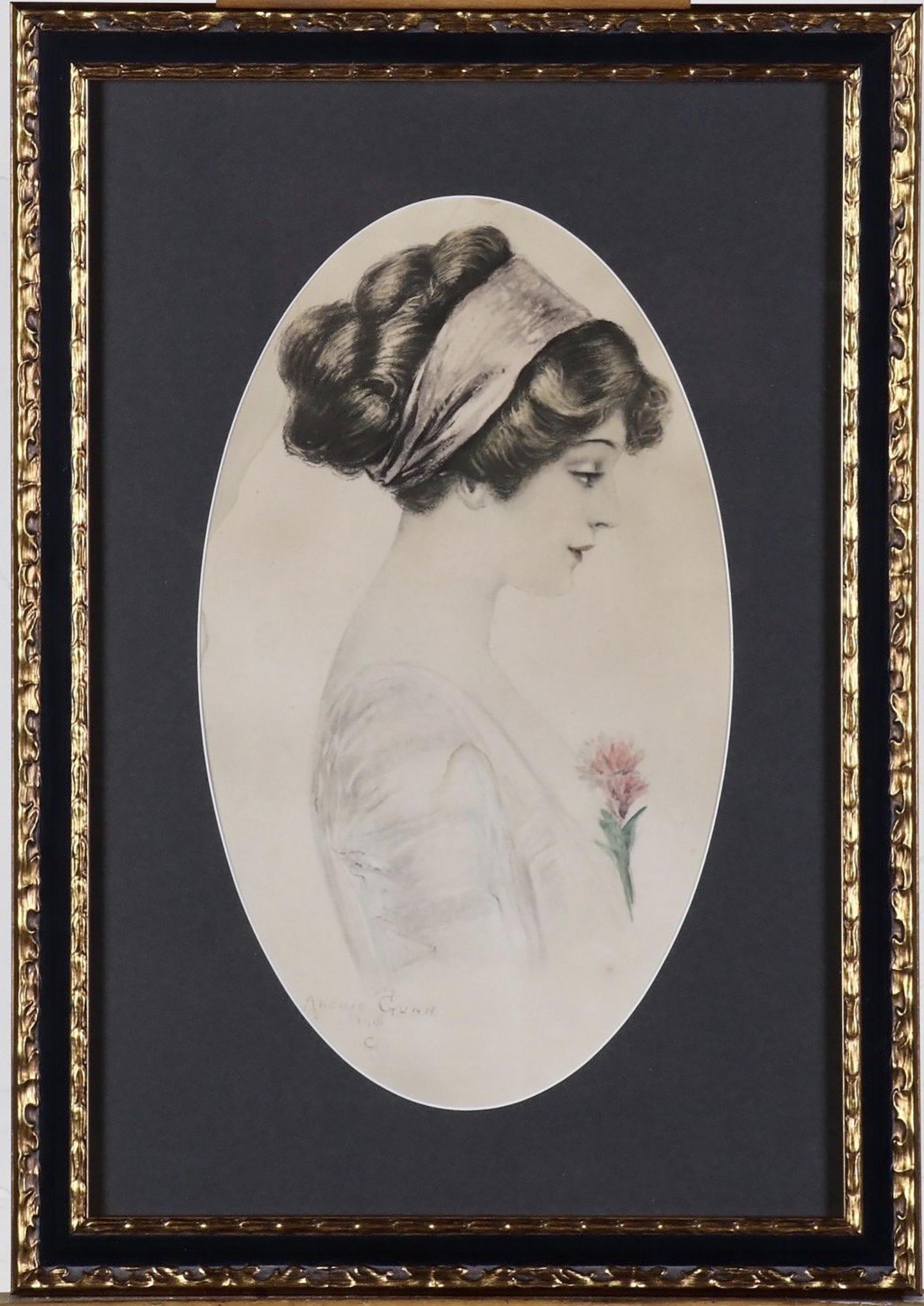 Profil d'une femme - Print de Archie Gunn