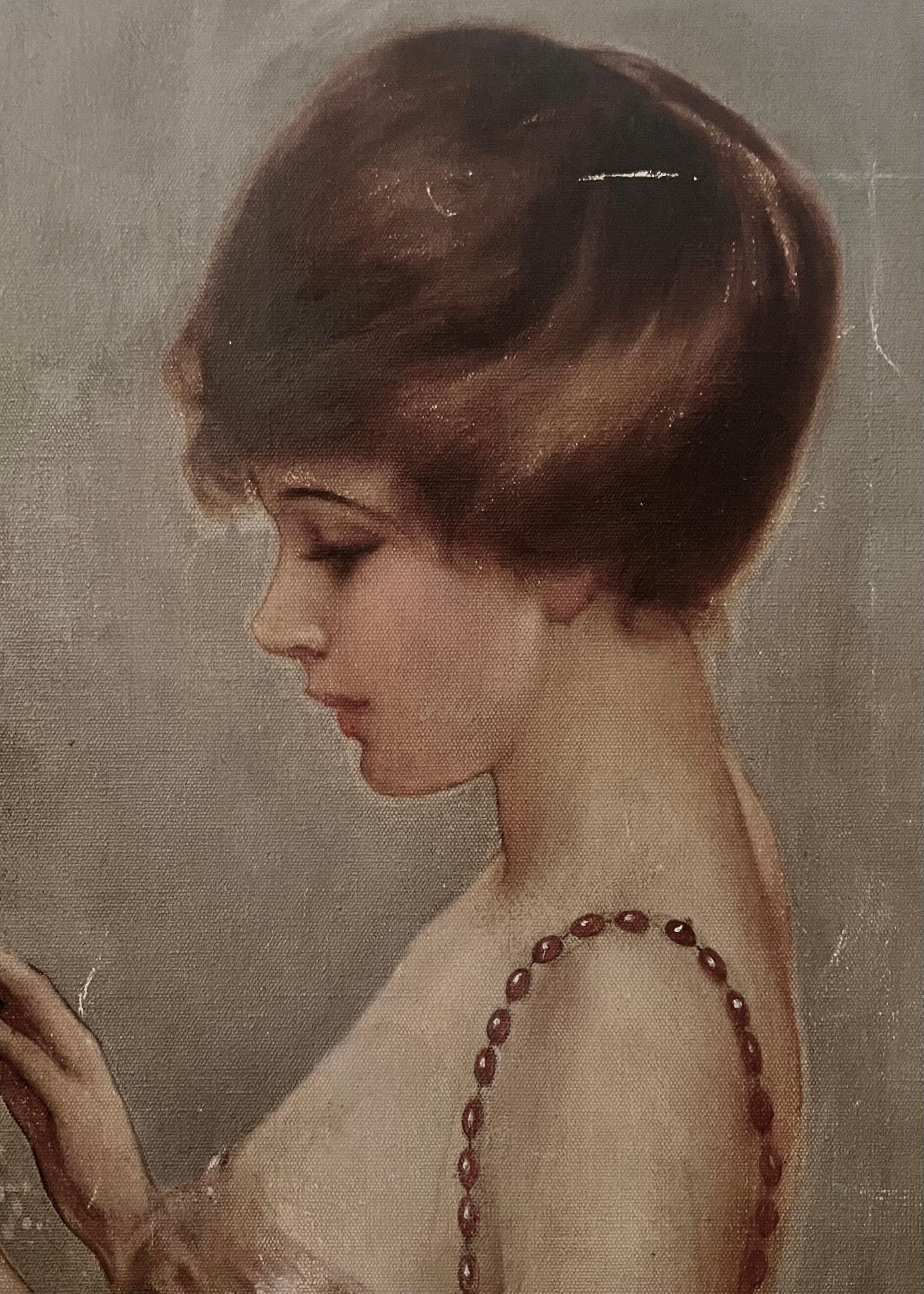 North American Archie Gunn, Untitled Portrait of a Debutante, Oil on Canvas For Sale