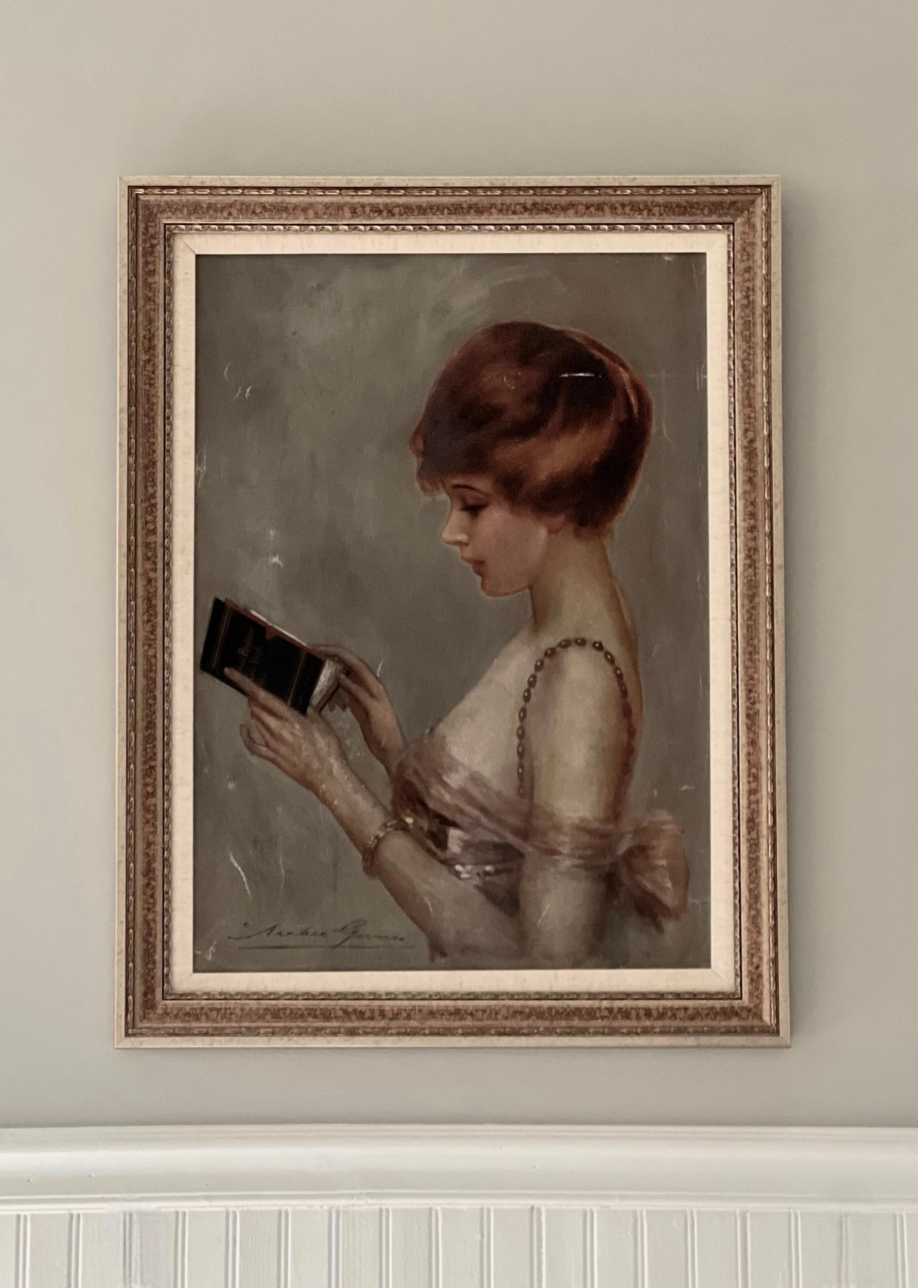 Paint Archie Gunn, Untitled Portrait of a Debutante, Oil on Canvas For Sale