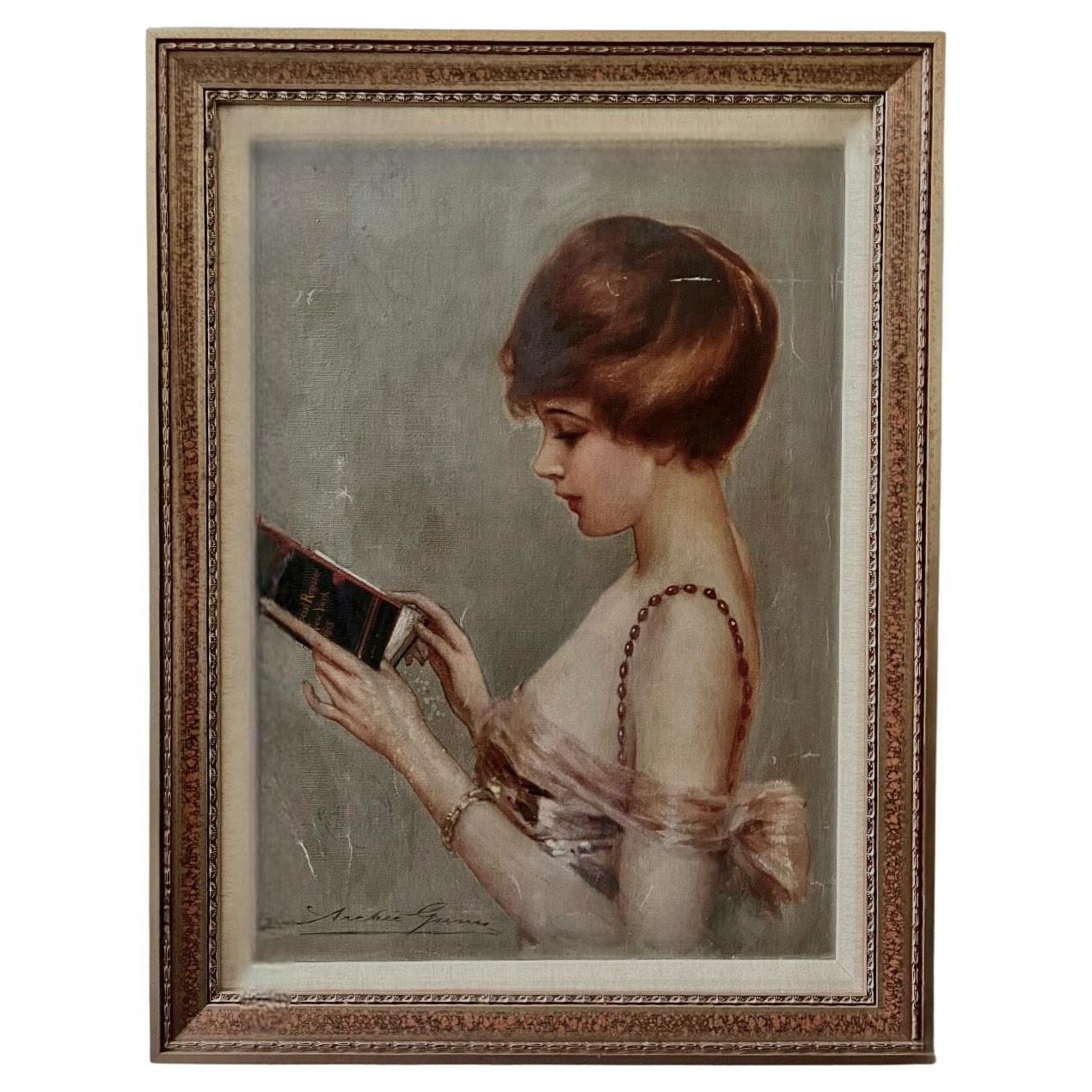 Archie Gunn, Untitled Portrait of a Debutante, Oil on Canvas For Sale