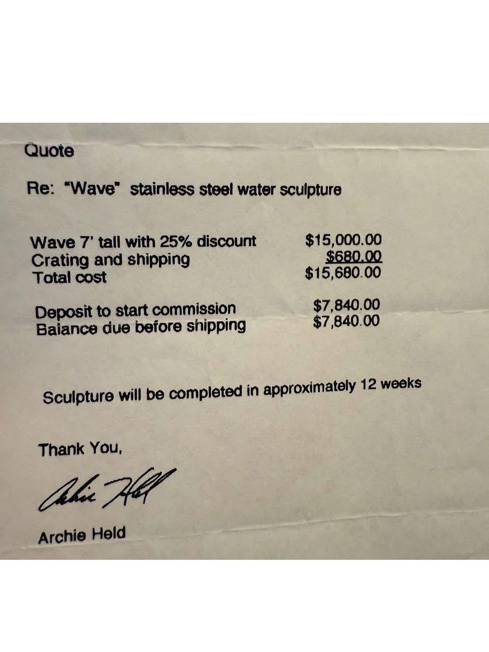 Archie Held, Contemporary, Stainless Steel, Monumental Water Sculpture, USA 2000 For Sale 3