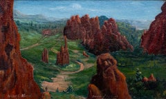 Archie Musick Garden of the Gods Colorado Oil Painting Landscape Framed