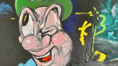 Large Archie Rand Abstract Expressionist Cartoon Oil Painting Dusseldorf