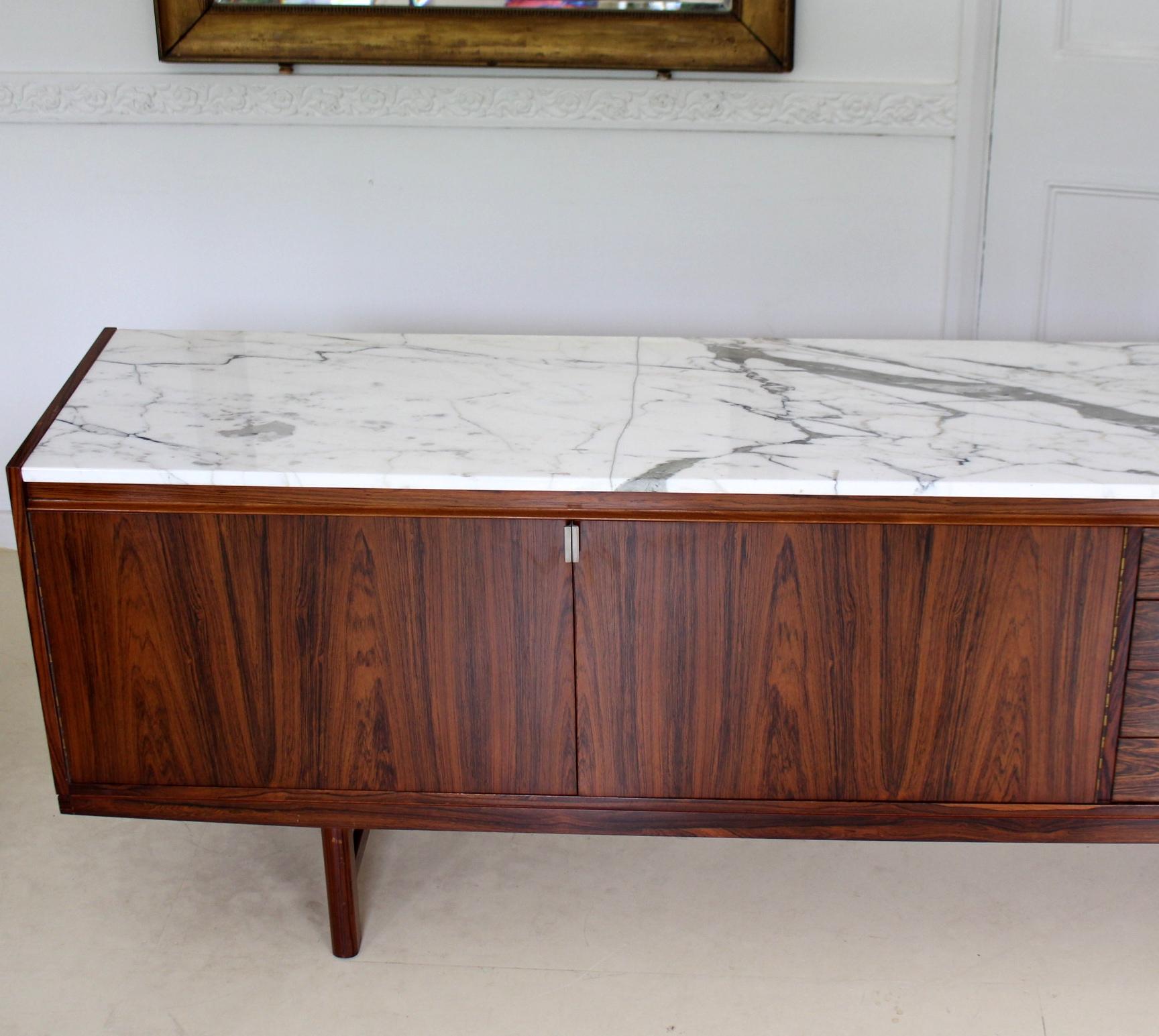 Mid-20th Century Archie Shine Robert Heritage Marble Brazilian Rosewood Sideboard