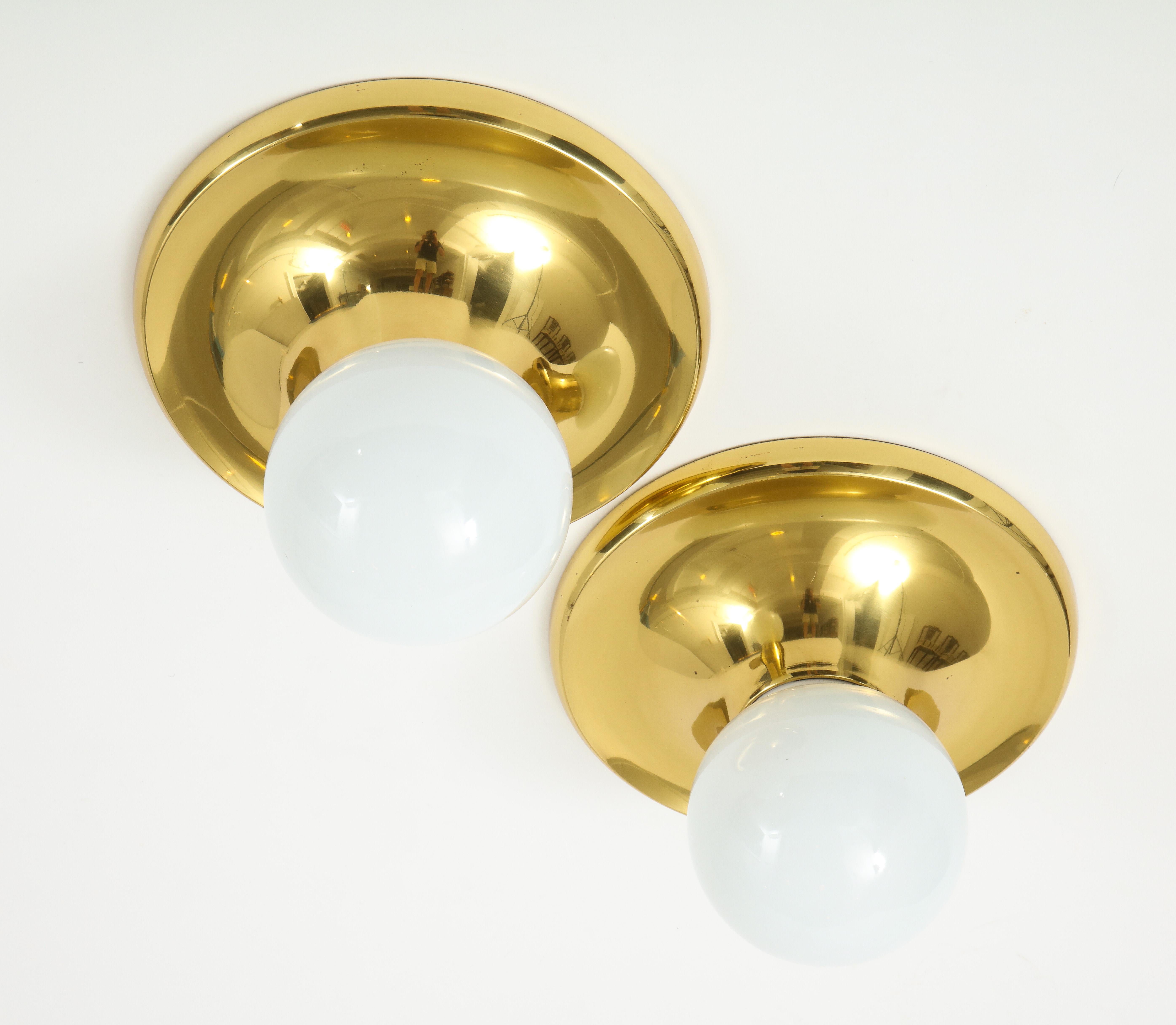 Italian Archille Castiglioni for Arteluce Brass Sconces