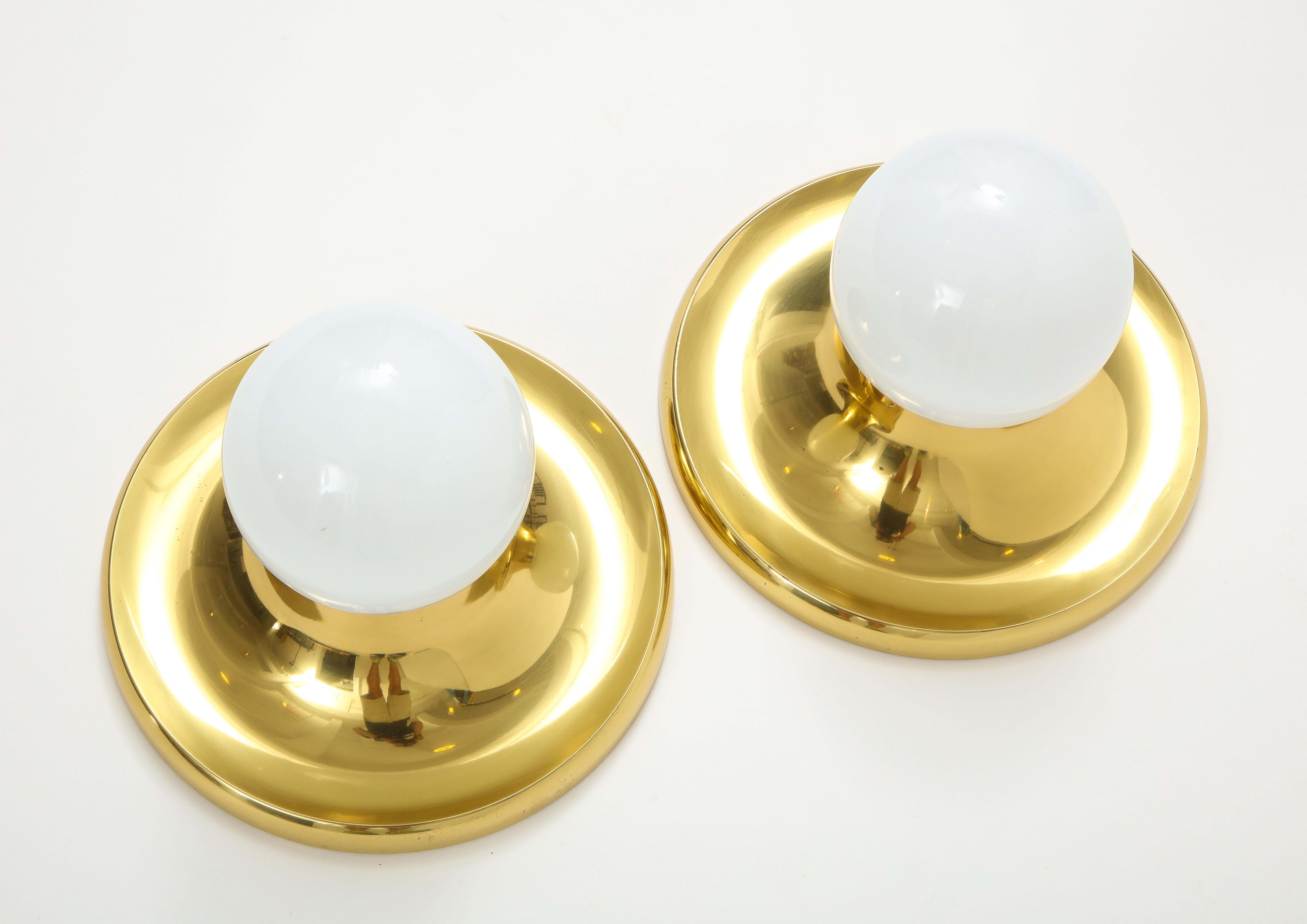 Archille Castiglioni for Arteluce Brass Sconces In Good Condition In New York, NY