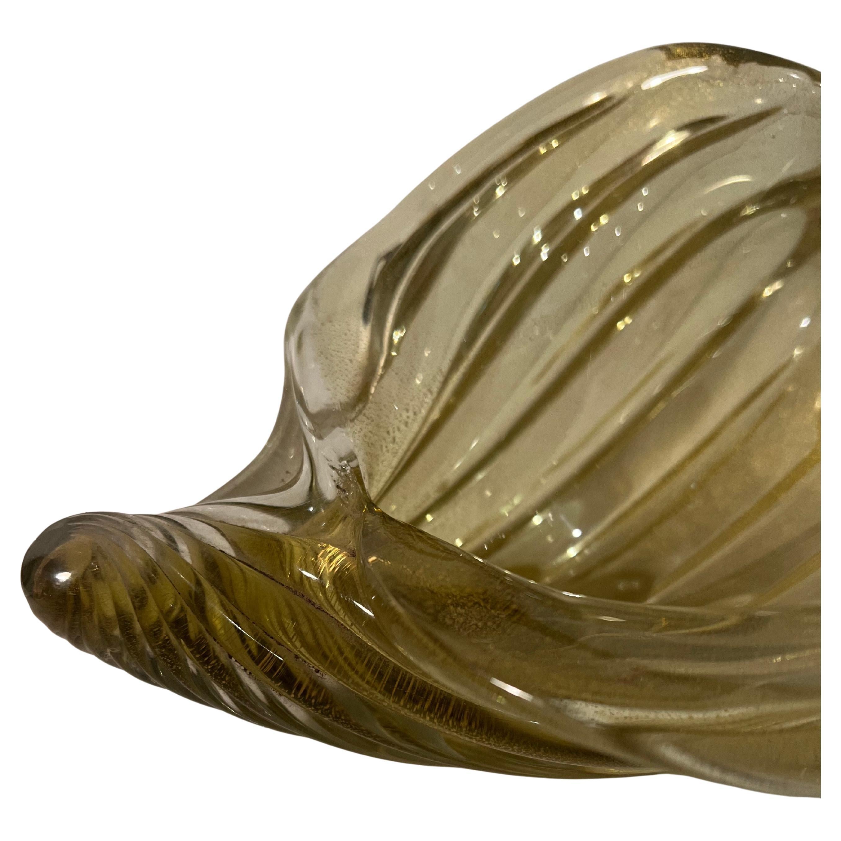 20th Century Archimede Murano Seguso aventurine Centerpiece Decorative Bowl Catch It all For Sale
