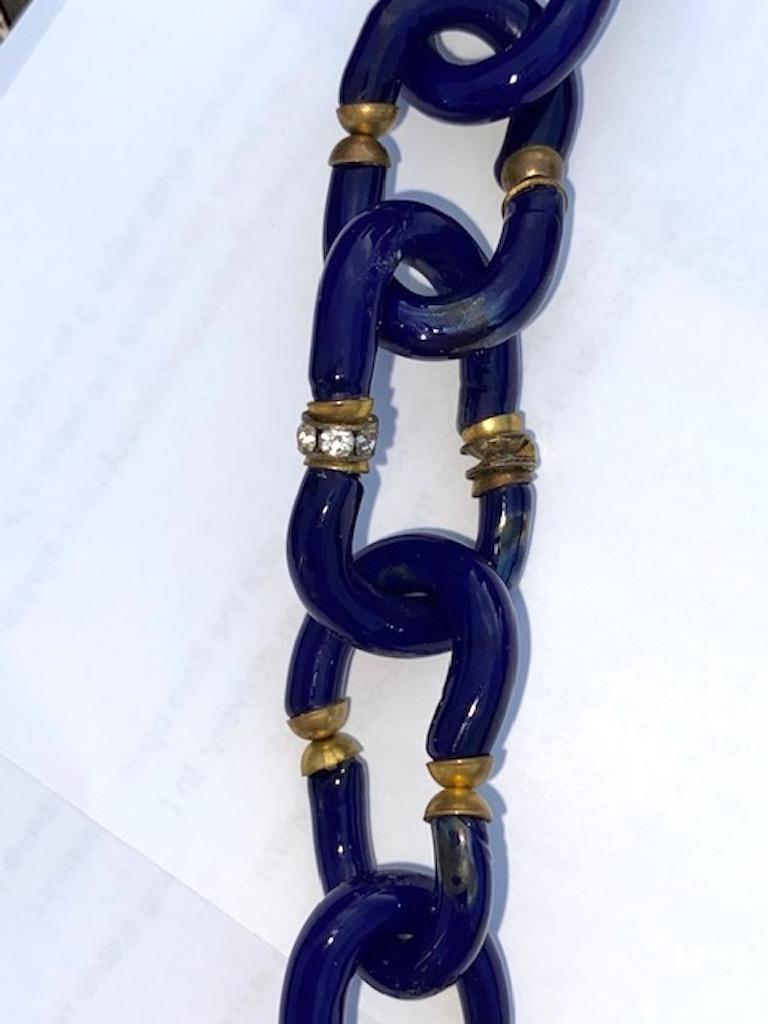 Archimede Seguso 1950/60s Blue Glass Necklace In Good Condition In New York, NY