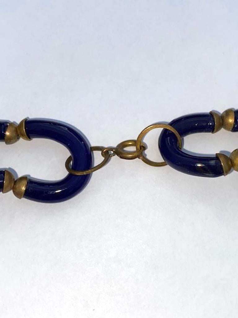 Women's or Men's Archimede Seguso 1950/60s Blue Glass Necklace
