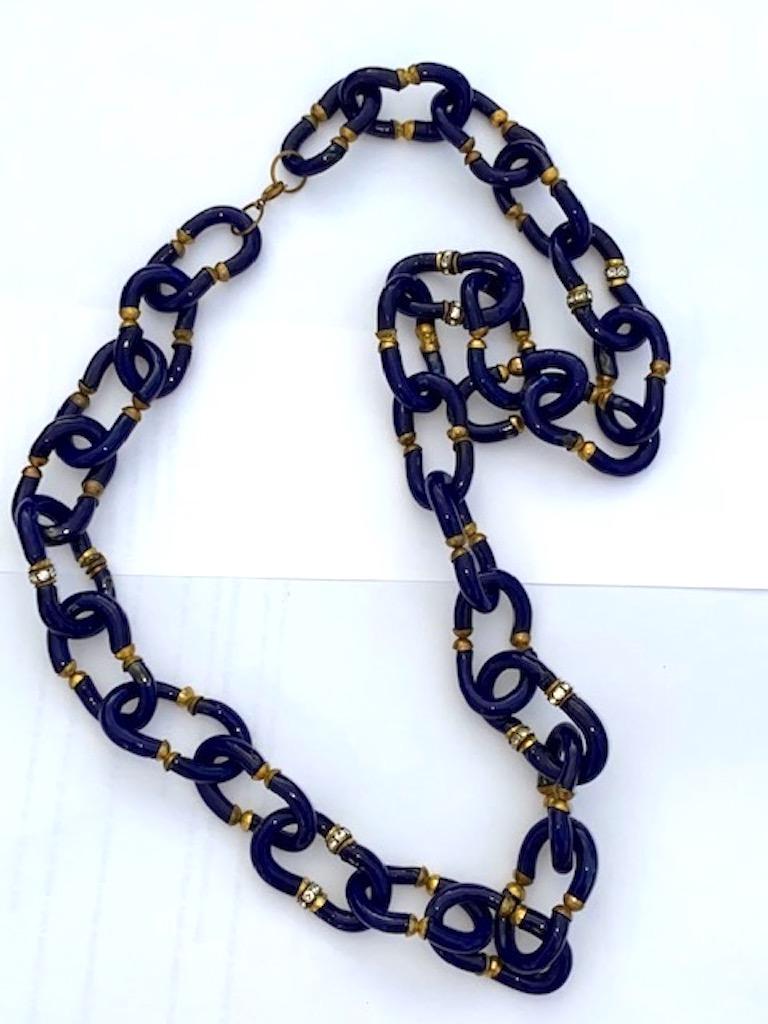 Archimede Seguso 1950/60s Blue Glass Necklace 1