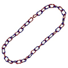 Archimede Seguso 1950/60er Jahre Halskette aus blau-rotem Glas