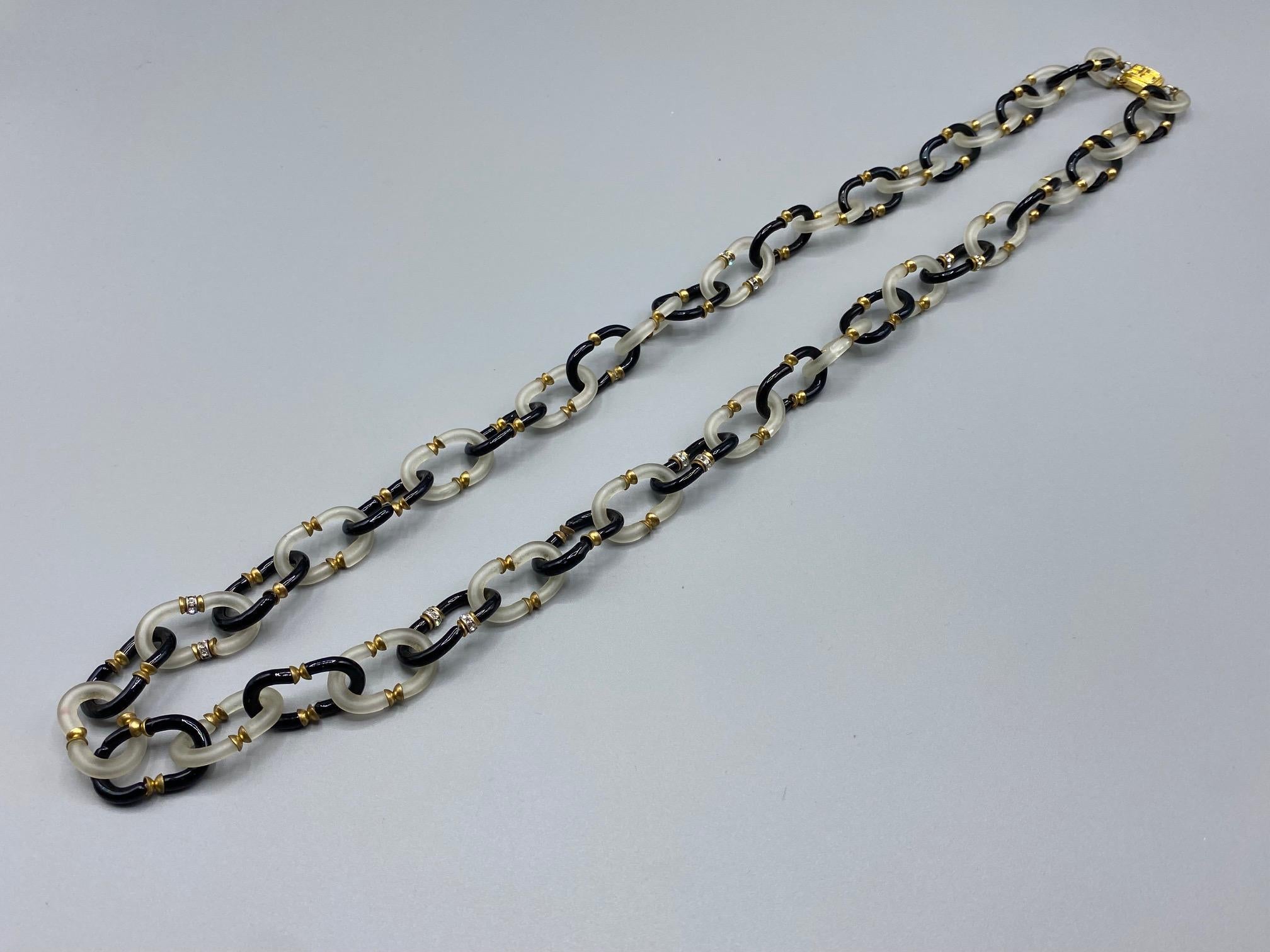 Archimede Seguso 1950/60s Clear and Black Glass Necklace For Sale 1