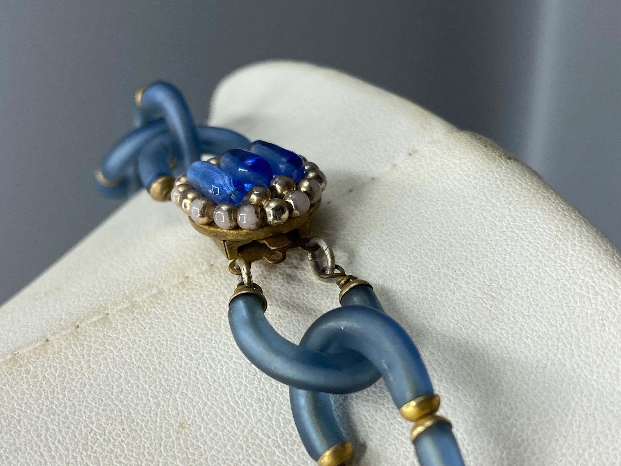 Archimede Seguso 1950/60er Jahre Halskette aus grauem/blauem Glas im Angebot 9