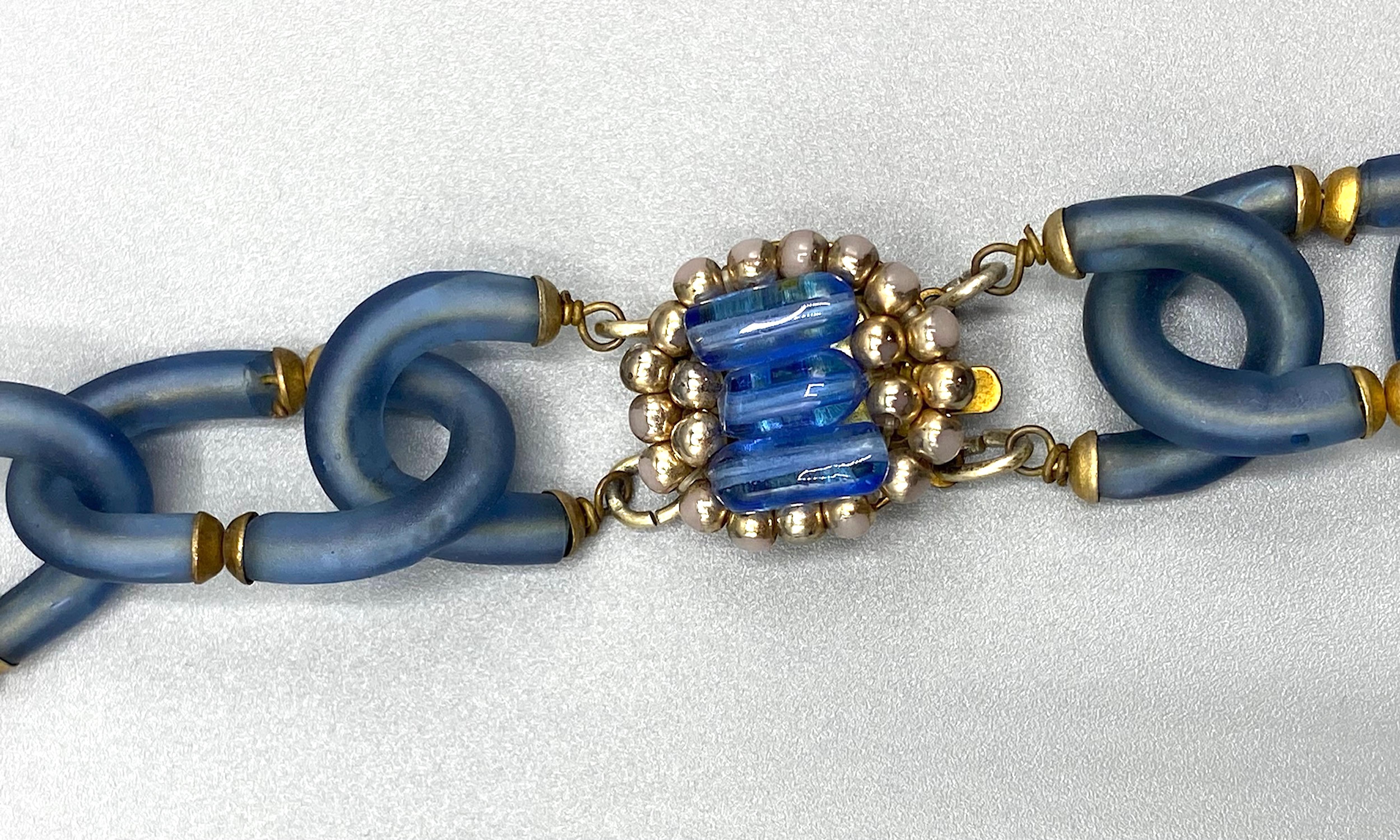 Archimede Seguso 1950/60er Jahre Halskette aus grauem/blauem Glas für Damen oder Herren im Angebot