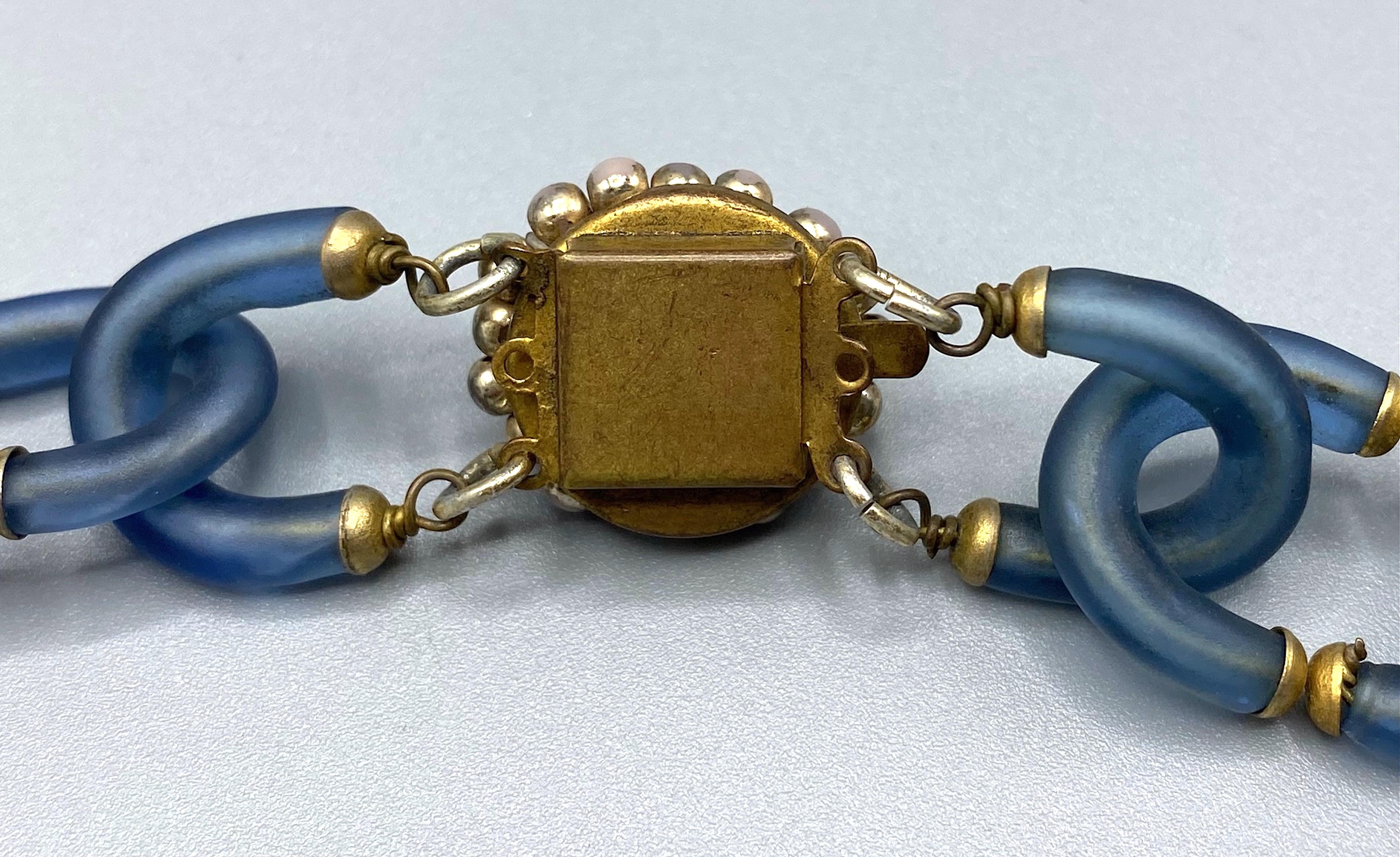 Archimede Seguso 1950/60er Jahre Halskette aus grauem/blauem Glas im Angebot 4