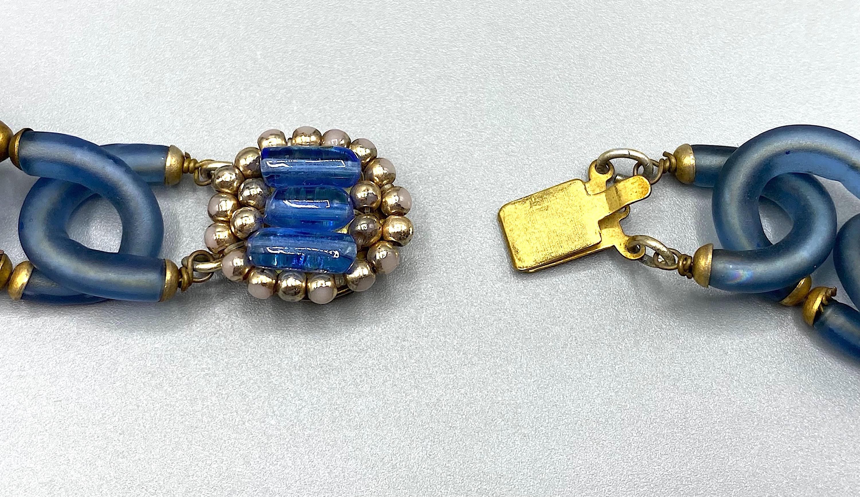 Archimede Seguso 1950/60er Jahre Halskette aus grauem/blauem Glas im Angebot 5