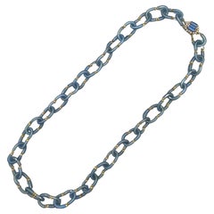 Archimede Seguso 1950/60s Grey/Blue Glass Necklace