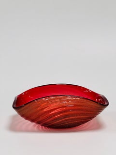 Archimede Seguso 1950 large center table Murano glass with gold