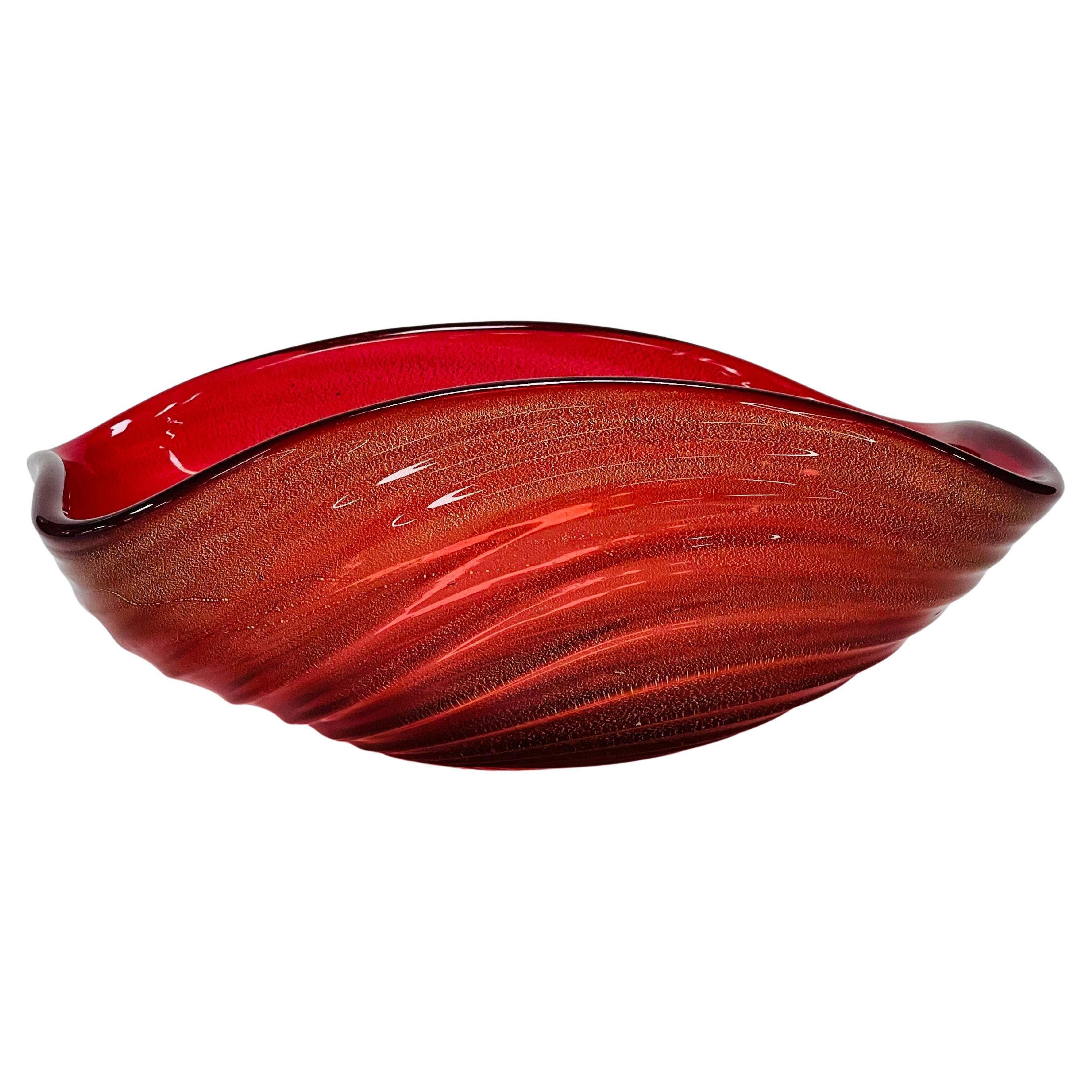 Archimede Seguso 1950 large center table Murano glass with gold For Sale