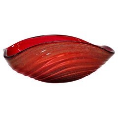 Archimede Seguso 1950 large center table Murano glass with gold