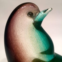 Archimede Seguso 1950 Multi-Color Dove in Murano Glass "Sfumatto oro"