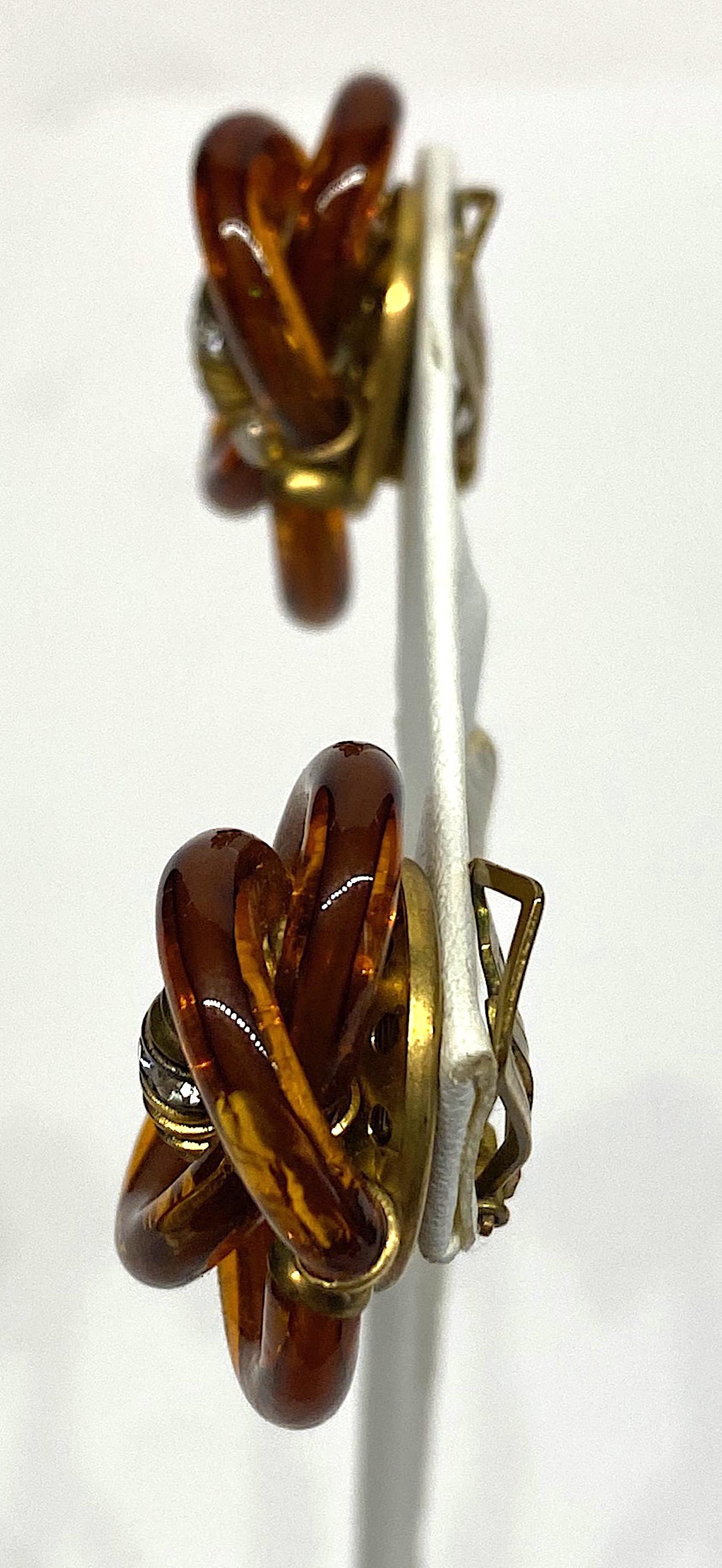 Archimede Seguso 1960s Amber Murano Glass Earrings 2
