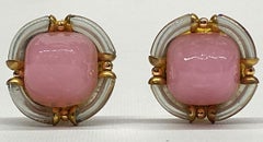 Archimede Seguso 1960s Murano Glass Button Earrings
